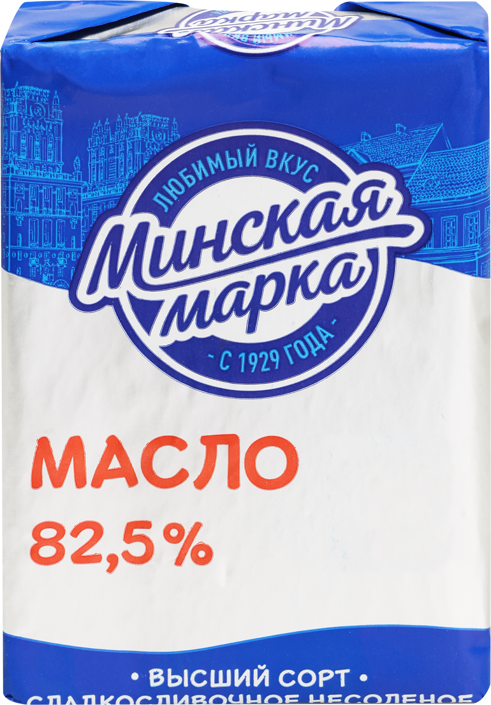 Изображение товара Масло сливочное МИНСКАЯ МАРКА 82,5% 180г натуральное из Беларуси