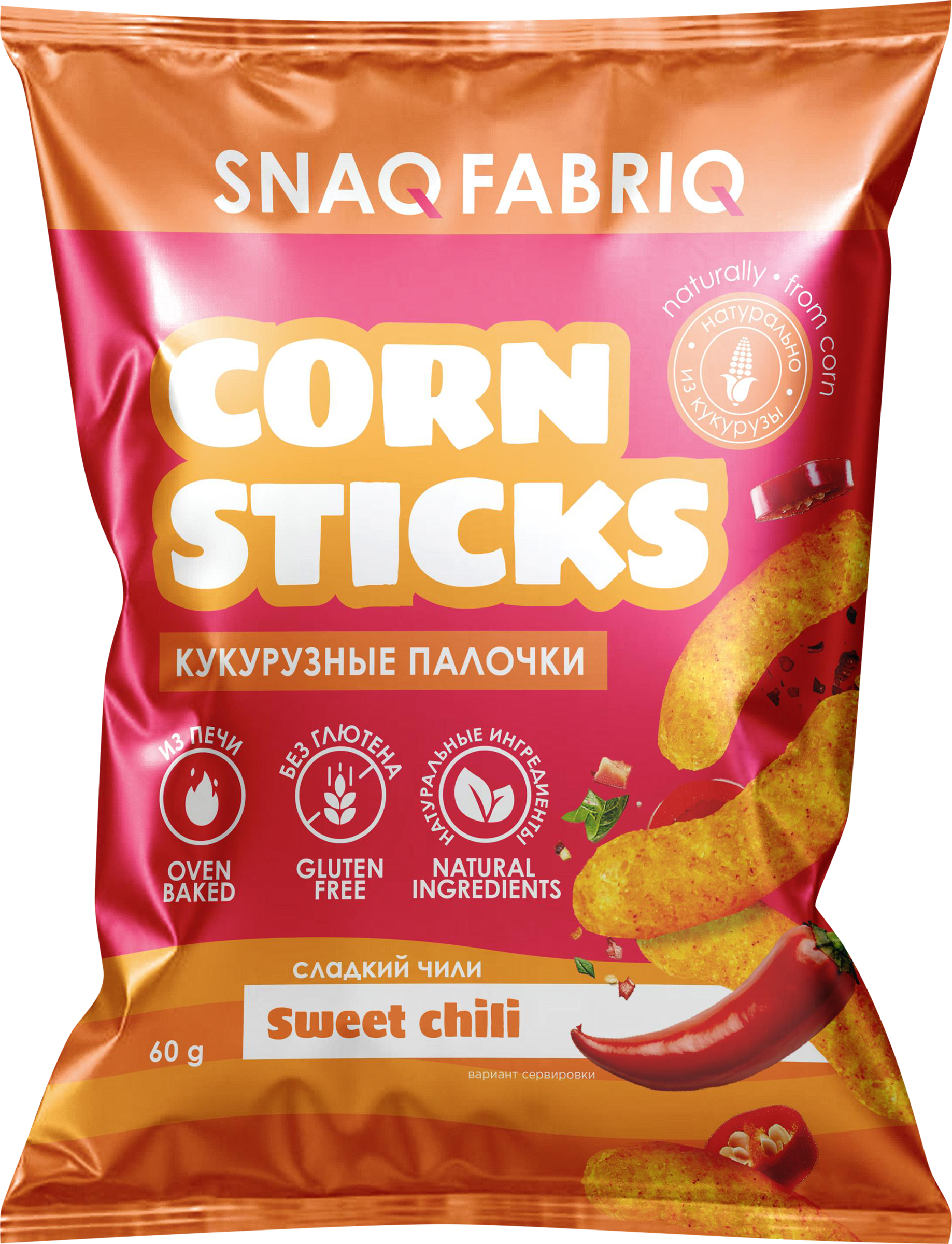 Изображение товара Кукурузные палочки SNAQ FABRIQ со вкусом сладкий чили 100 г
