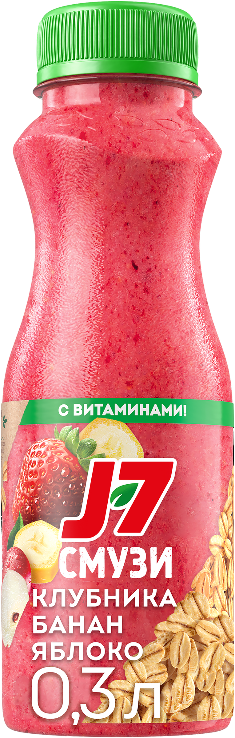 Изображение товара Смузи J7 со злаками клубника банан яблоко 65 кКал 250 мл для детей натуральный