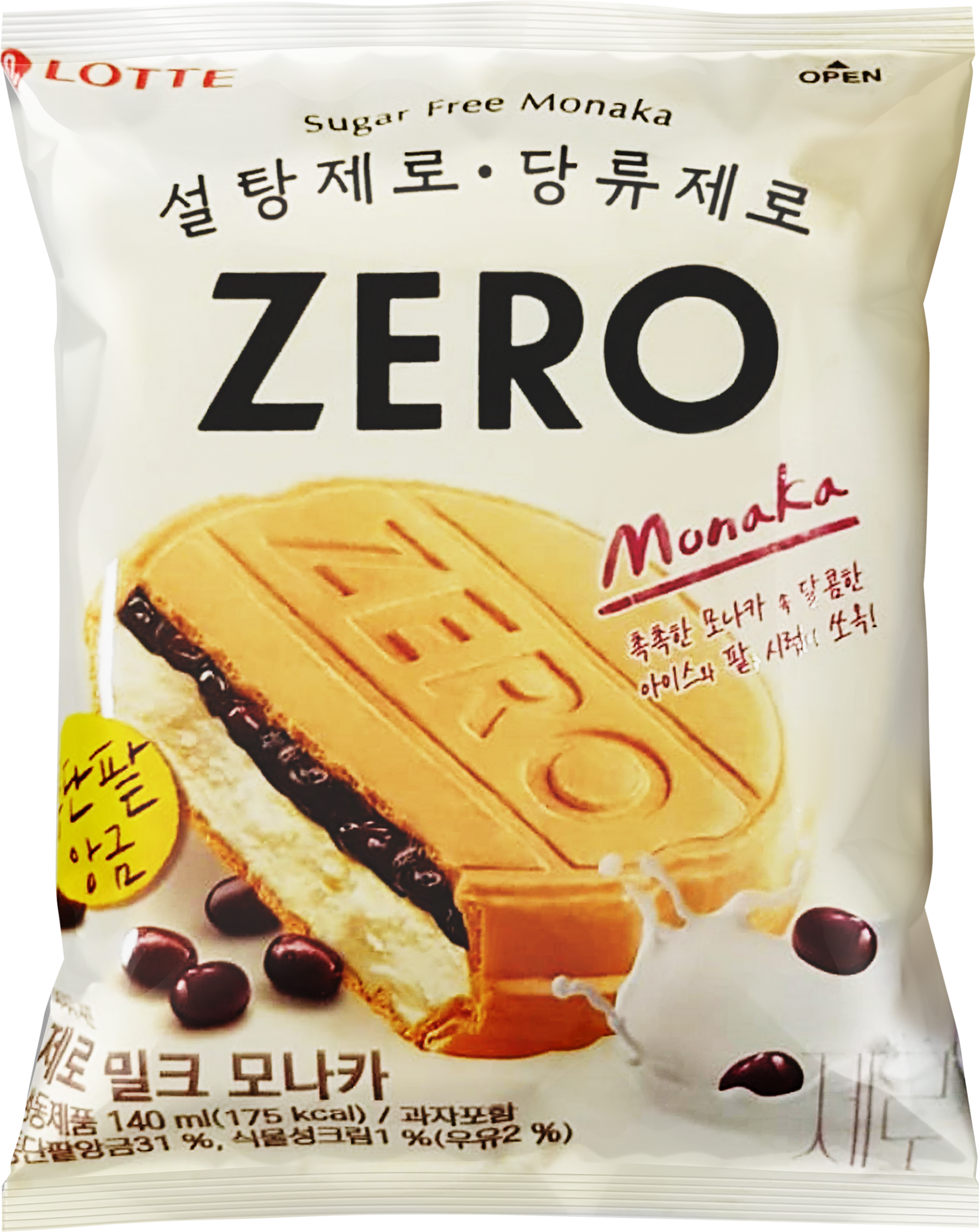 Изображение товара Мороженое LOTTE Zero молочное в вафлях 77г сэндвич