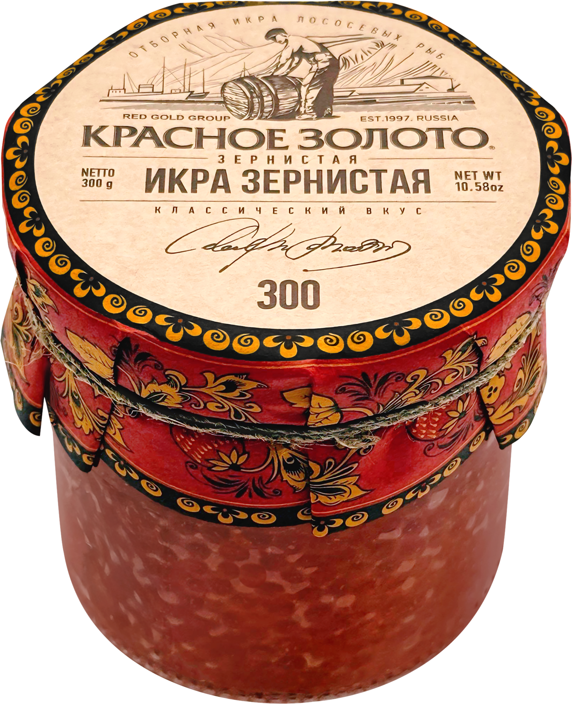 Изображение товара Икра горбуши КРАСНОЕ ЗОЛОТО тихоокеанская зернистая соленая 250г в банке