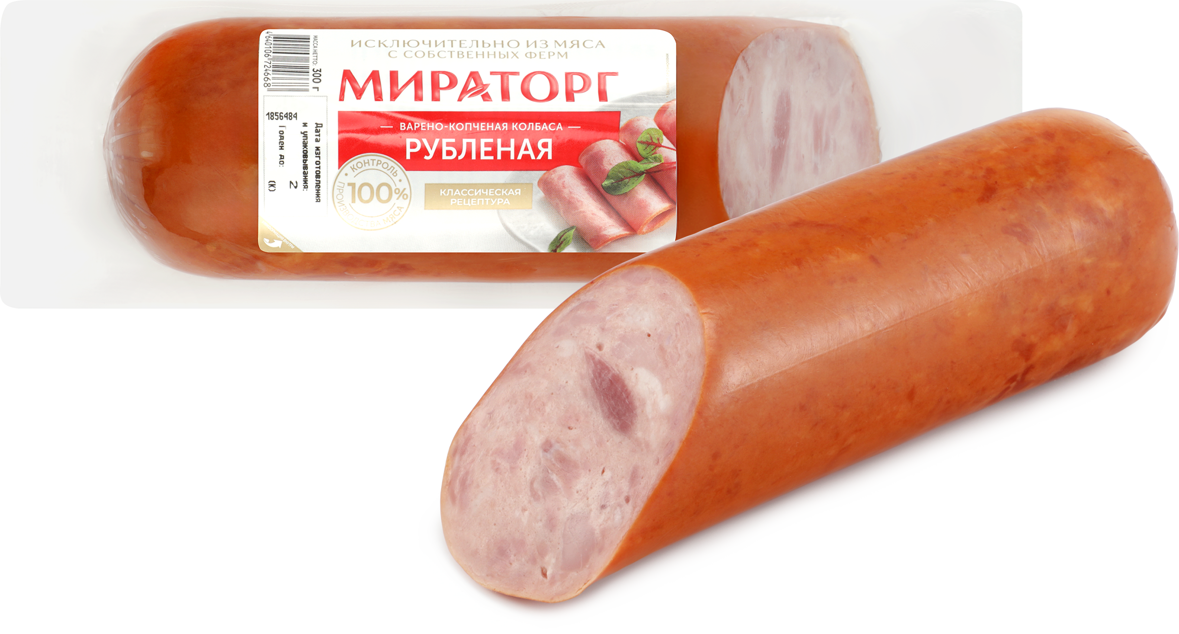 Изображение товара Колбаса копчено-вареная МИРАТОРГ Рубленая 300г - высокое качество и вкус