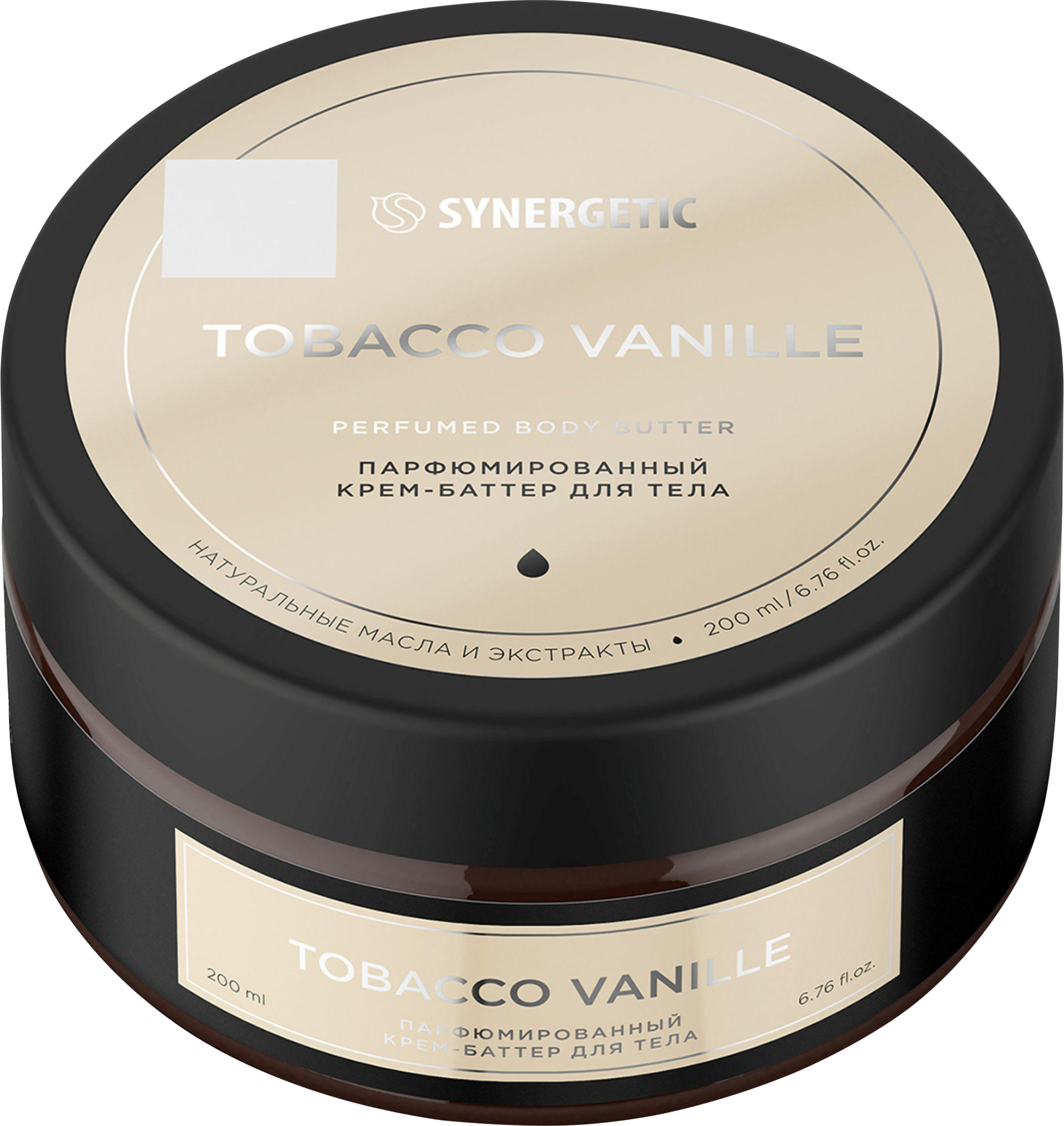 Изображение товара Крем-баттер для тела SYNERGETIC Табак ваниль 200 мл увлажнение кожа мягкость аромат