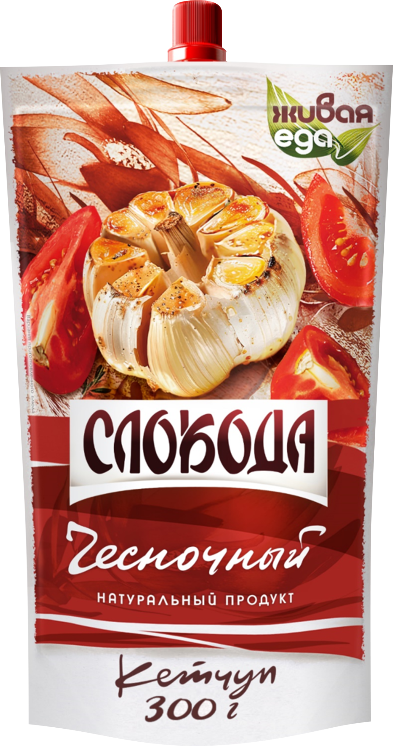 Изображение товара Кетчуп СЛОБОДА Чесночный  Полезный и насыщенный соус для всей семьи