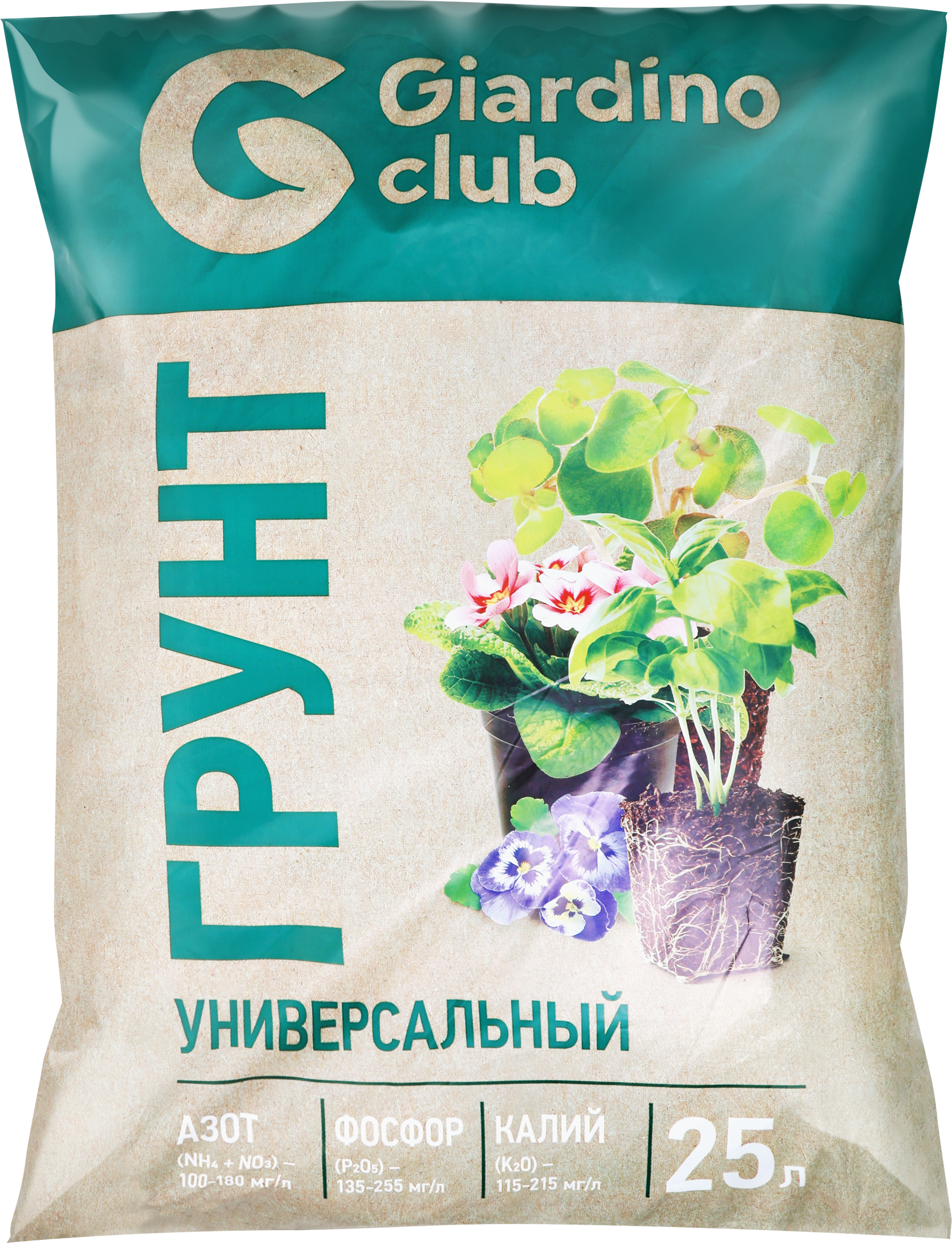 Изображение товара Универсальный грунт GIARDINO CLUB 25л для овощей и цветов Изображение товара Универсальный грунт GIARDINO CLUB 25л для овощей и цветов