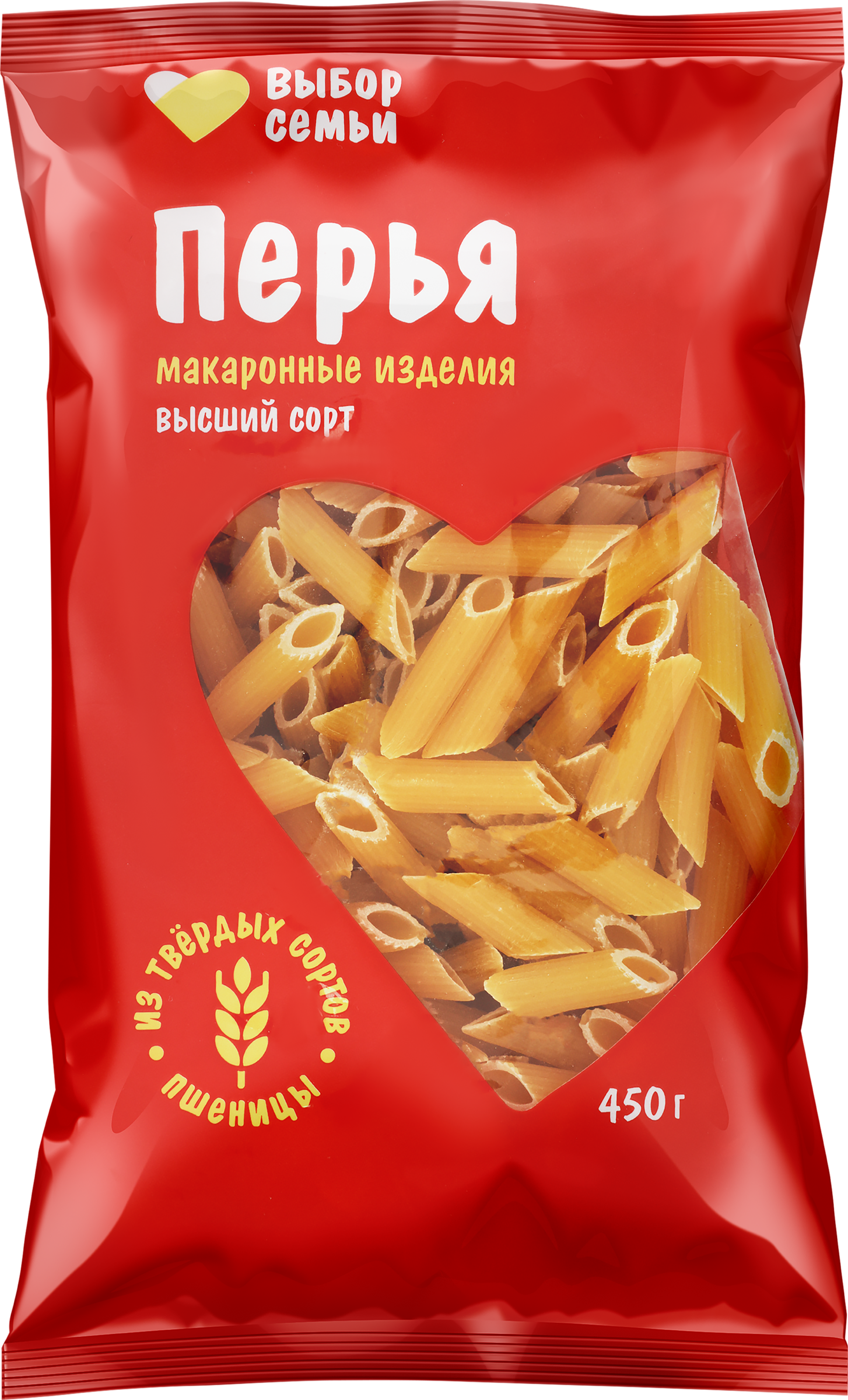 Изображение товара Макароны ВЫБОР СЕМЬИ Перья, 450г