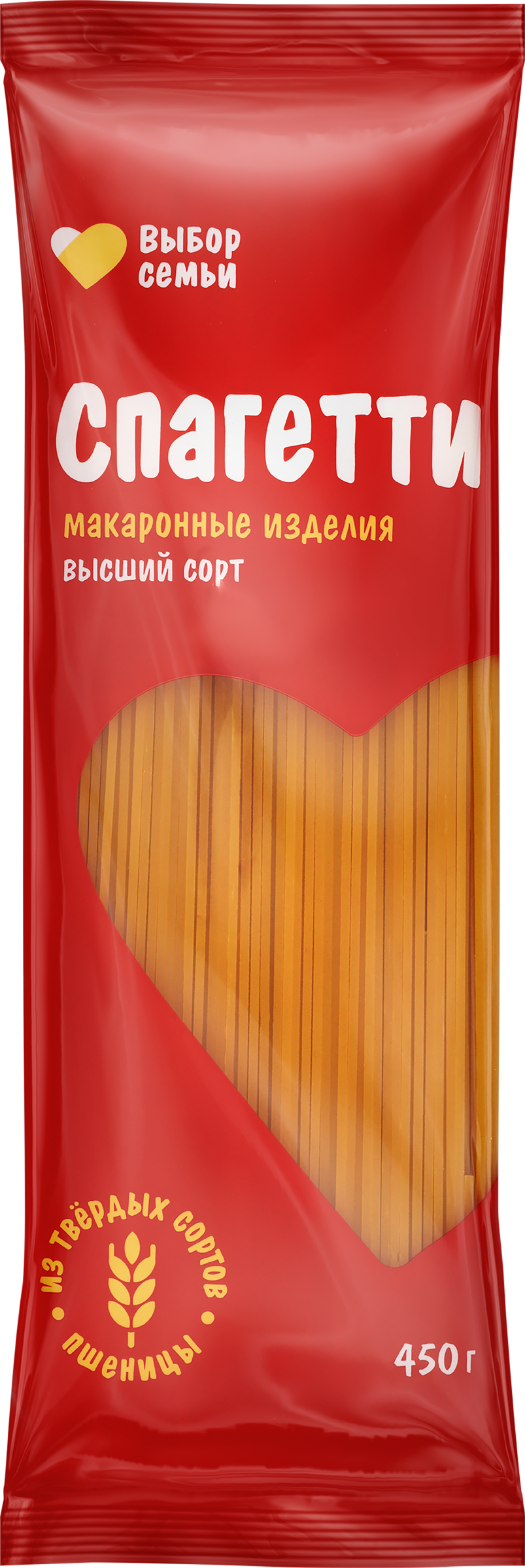 Изображение товара Макароны ВЫБОР СЕМЬИ Спагетти, 450г