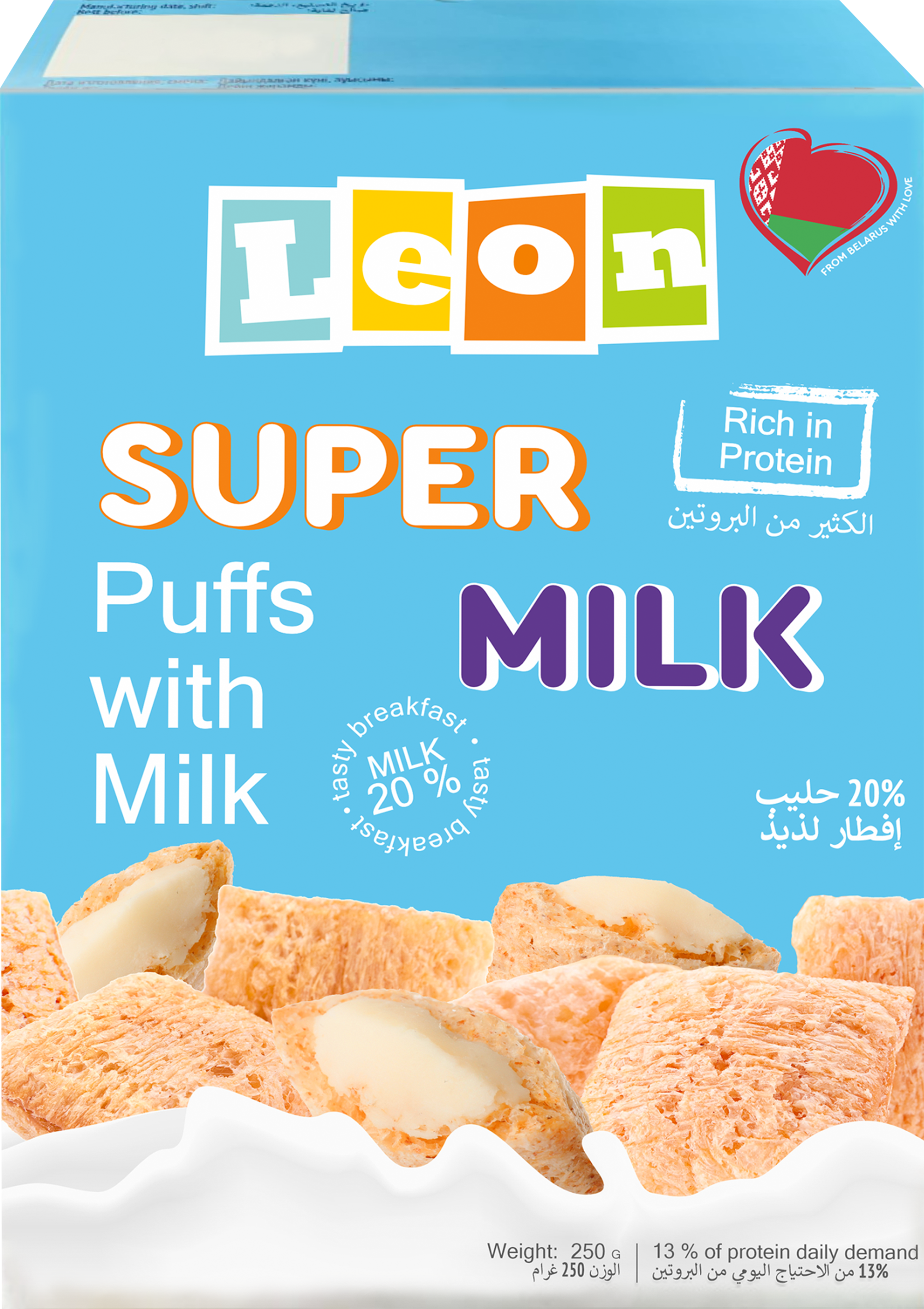 Изображение товара Готовый завтрак LEON BABY Leon подушечки с молоком 250г для детей 3+