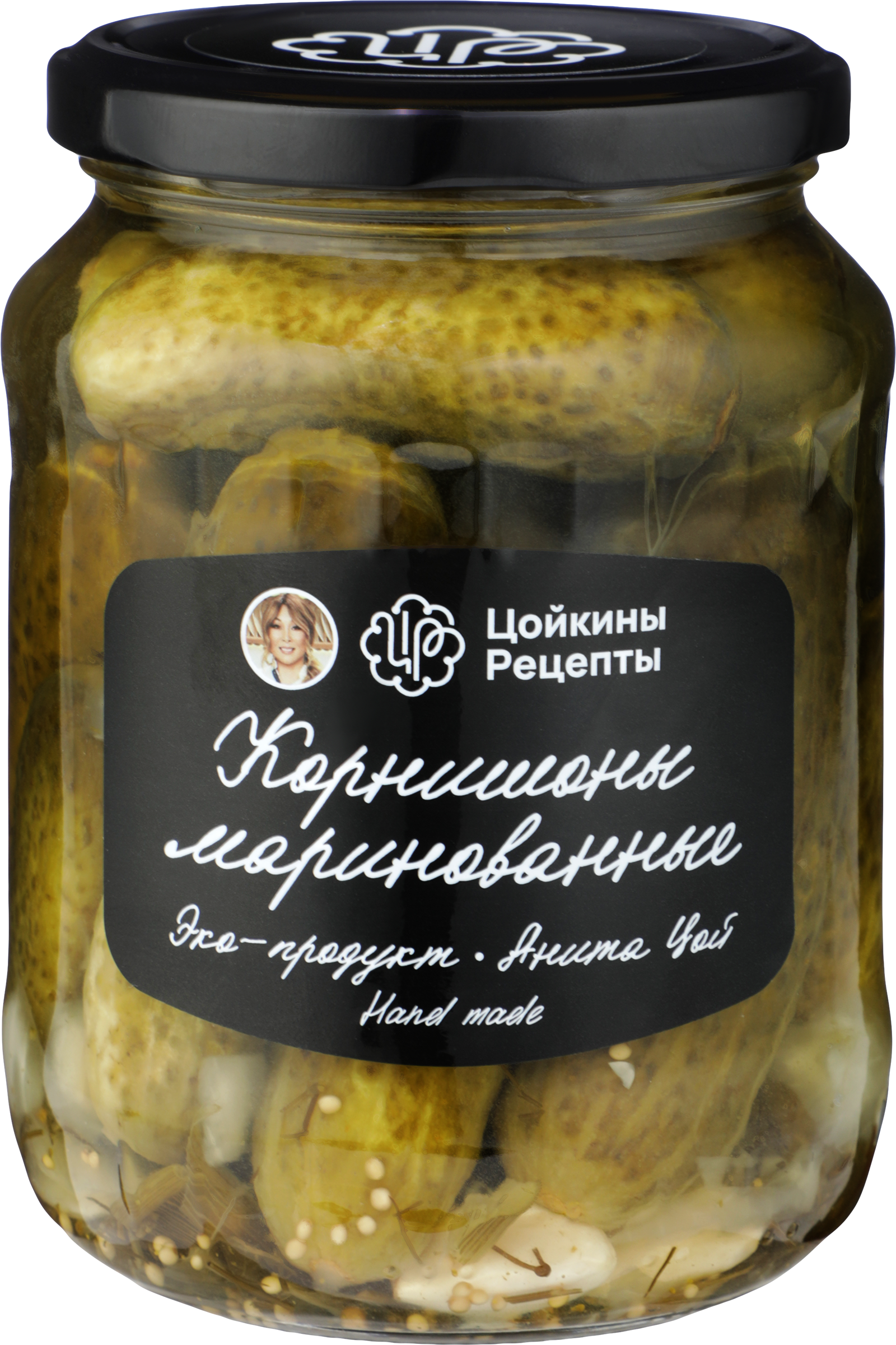 Изображение товара Корнишоны маринованные ЦОЙКИНЫ РЕЦЕПТЫ 610г - пикантные хрустящие огурцы для салатов и закусок