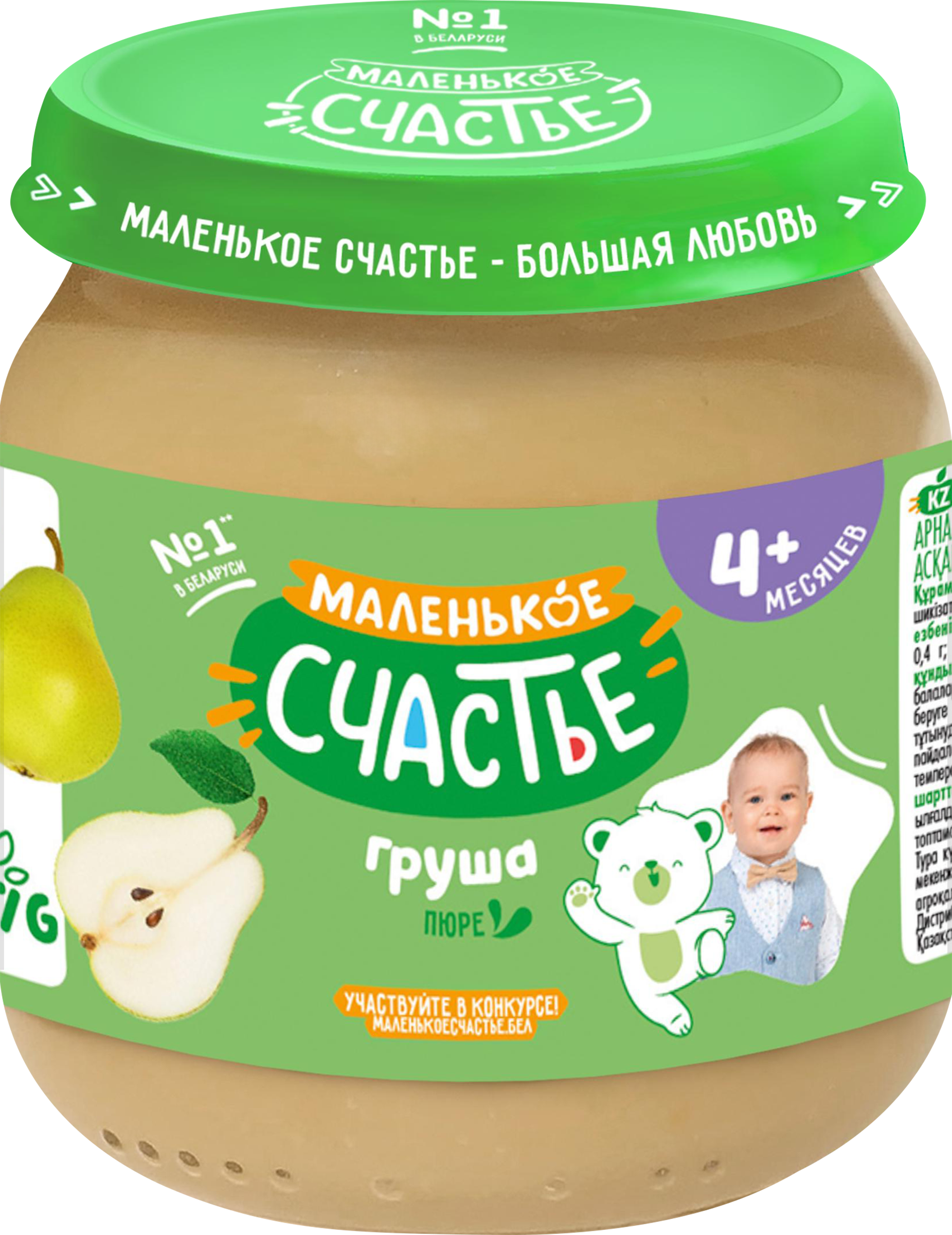 Изображение товара Фруктовое пюре МАЛЕНЬКОЕ СЧАСТЬЕ Груша 90 г натуральное для детей и малышей