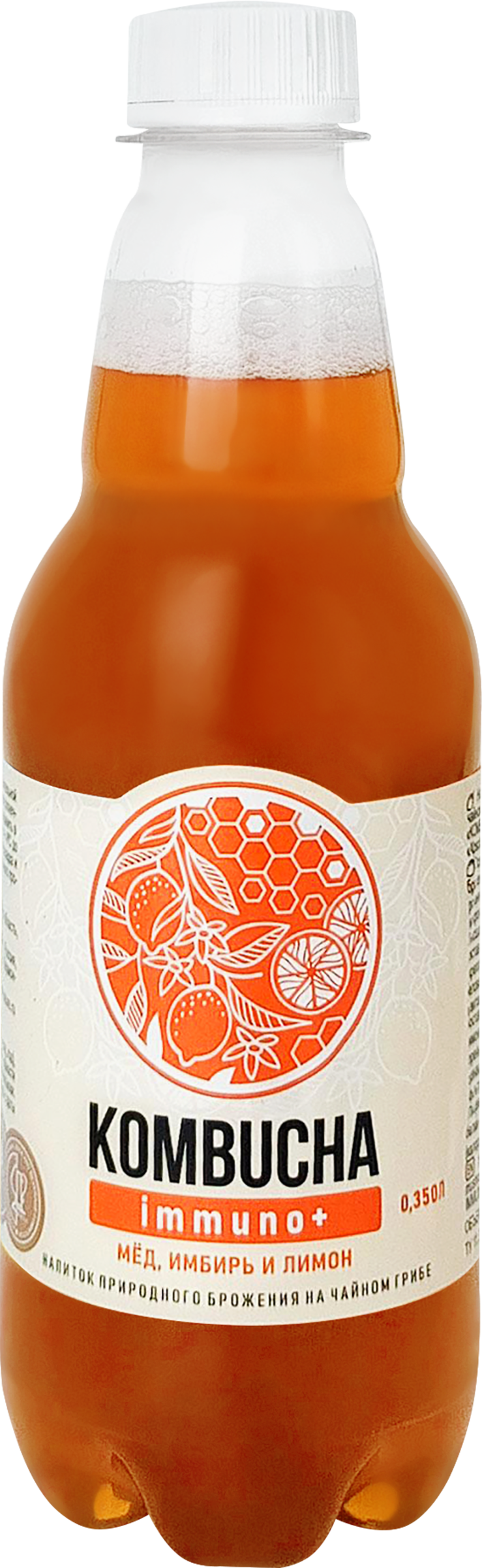 Изображение товара Напиток ABSOLUTE NATURE Kombucha-Immuno+ Имбирь, мед, лимон, 0.35л