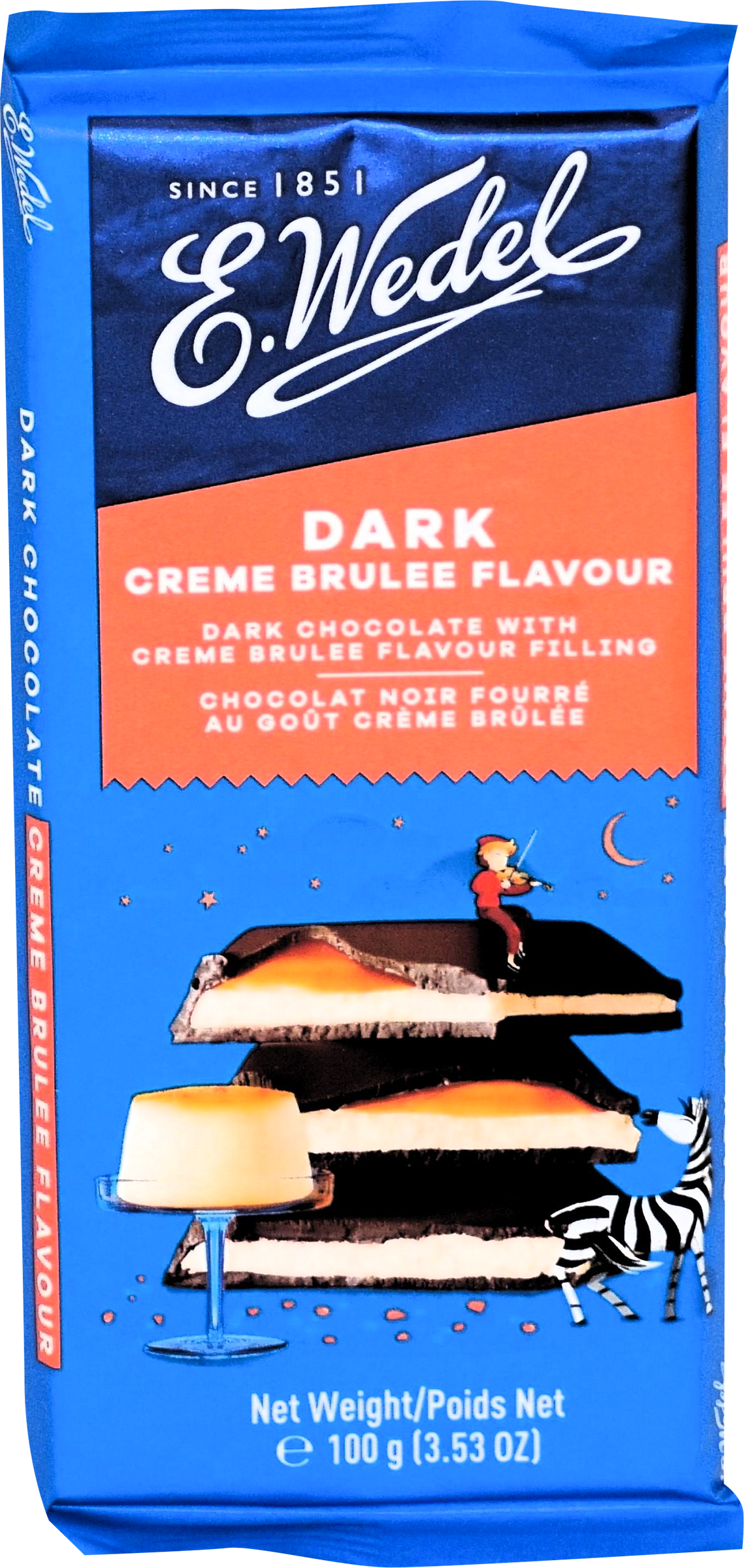 Изображение товара Темный шоколад E.WEDEL с начинкой крем-брюле 100г