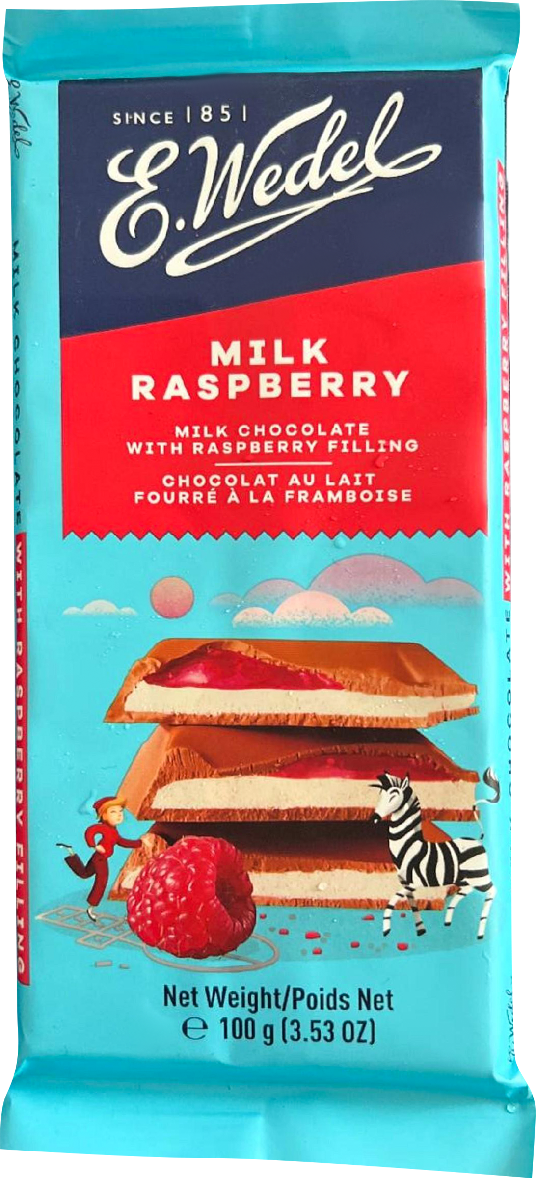 Изображение товара Молочный шоколад с малиновой начинкой E.WEDEL 100г Польша