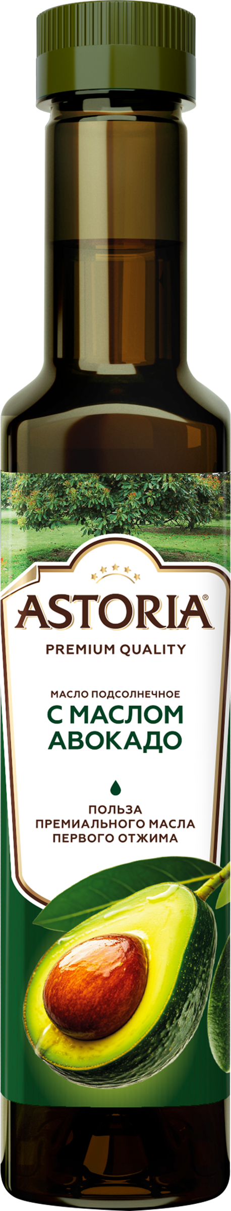 Изображение товара Масло АСТОРИЯ Подсолнечное с маслом авокадо натуральное 500 мл