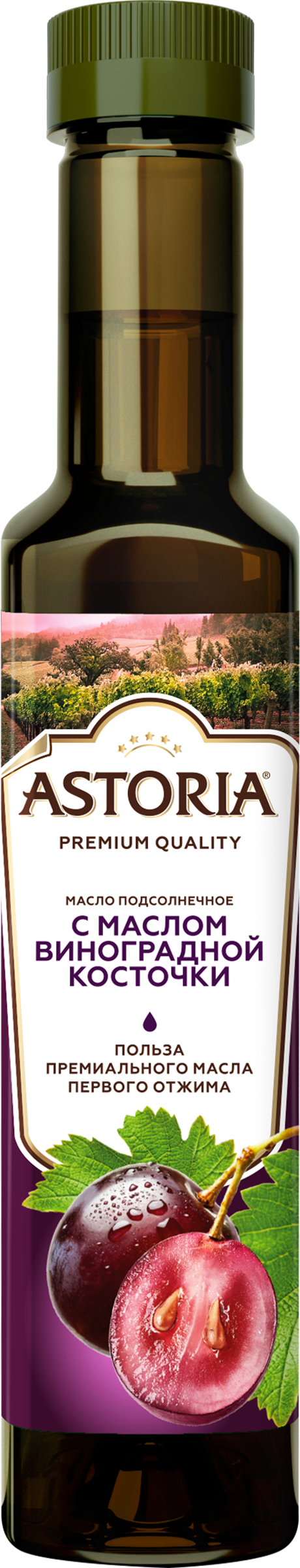Изображение товара Масло АСТОРИЯ Подсолнечно-виноградное 3700 кДж 899 Ккал 882441 Россия