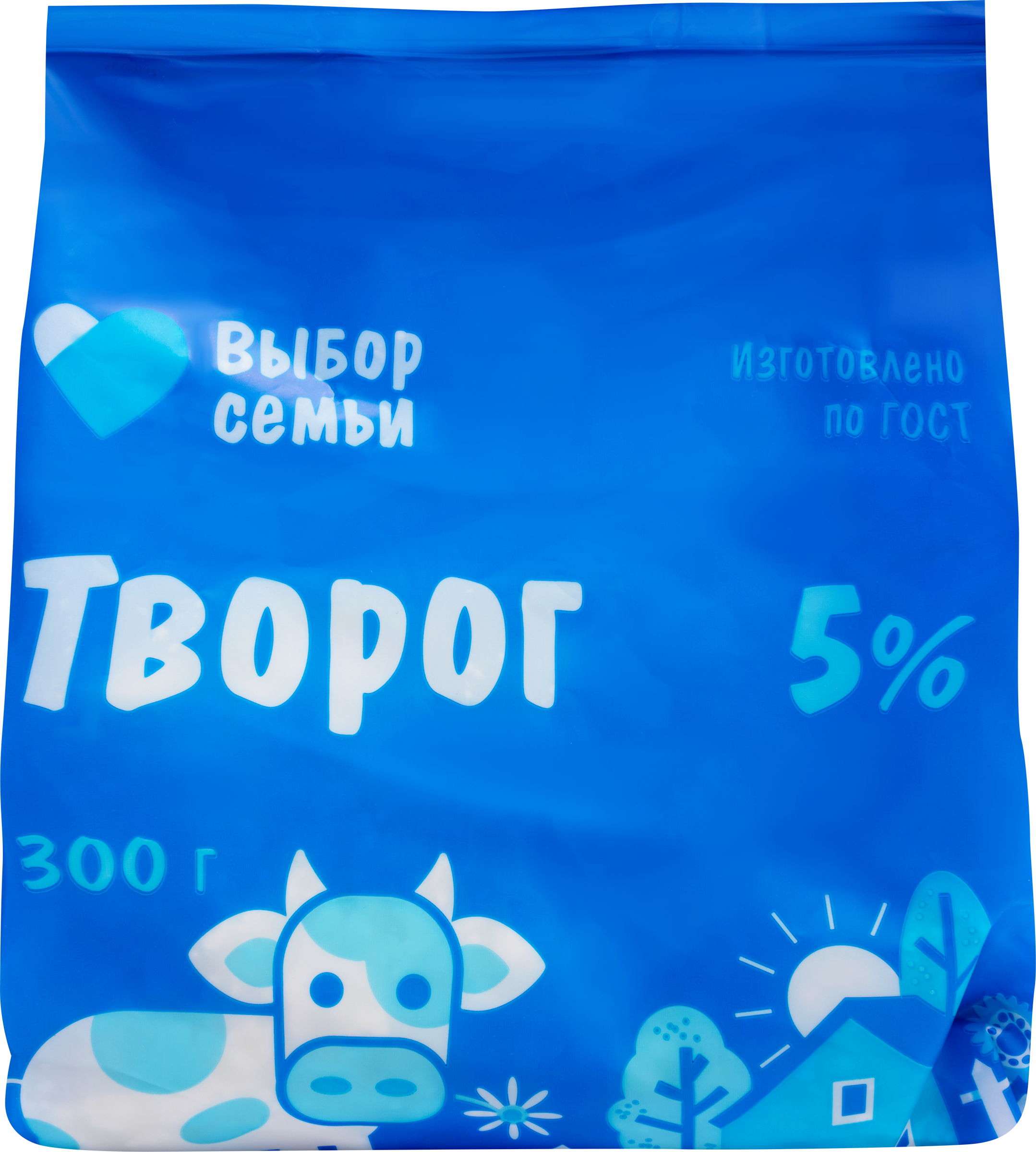 Изображение товара Творог ВЫБОР СЕМЬИ 5% без змж 300г натуральный кисломолочный продукт