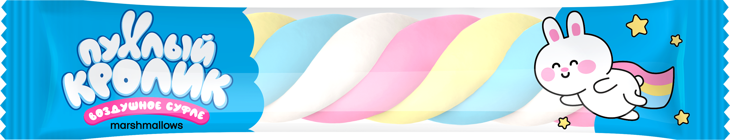 Изображение товара Маршмеллоу ПУХЛЫЙ КРОЛИК воздушное суфле со вкусом пломбира, 10г