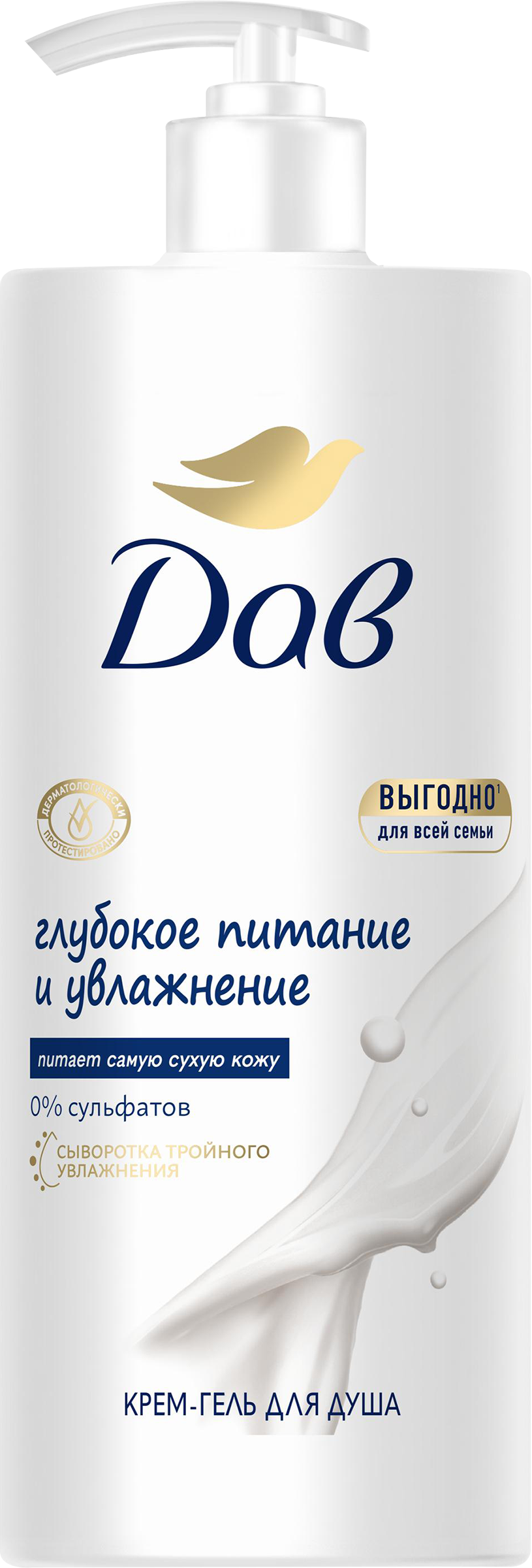 Изображение товара Крем-гель для душа ДАВ Глубокое питание и увлажнение 1л для женщин
