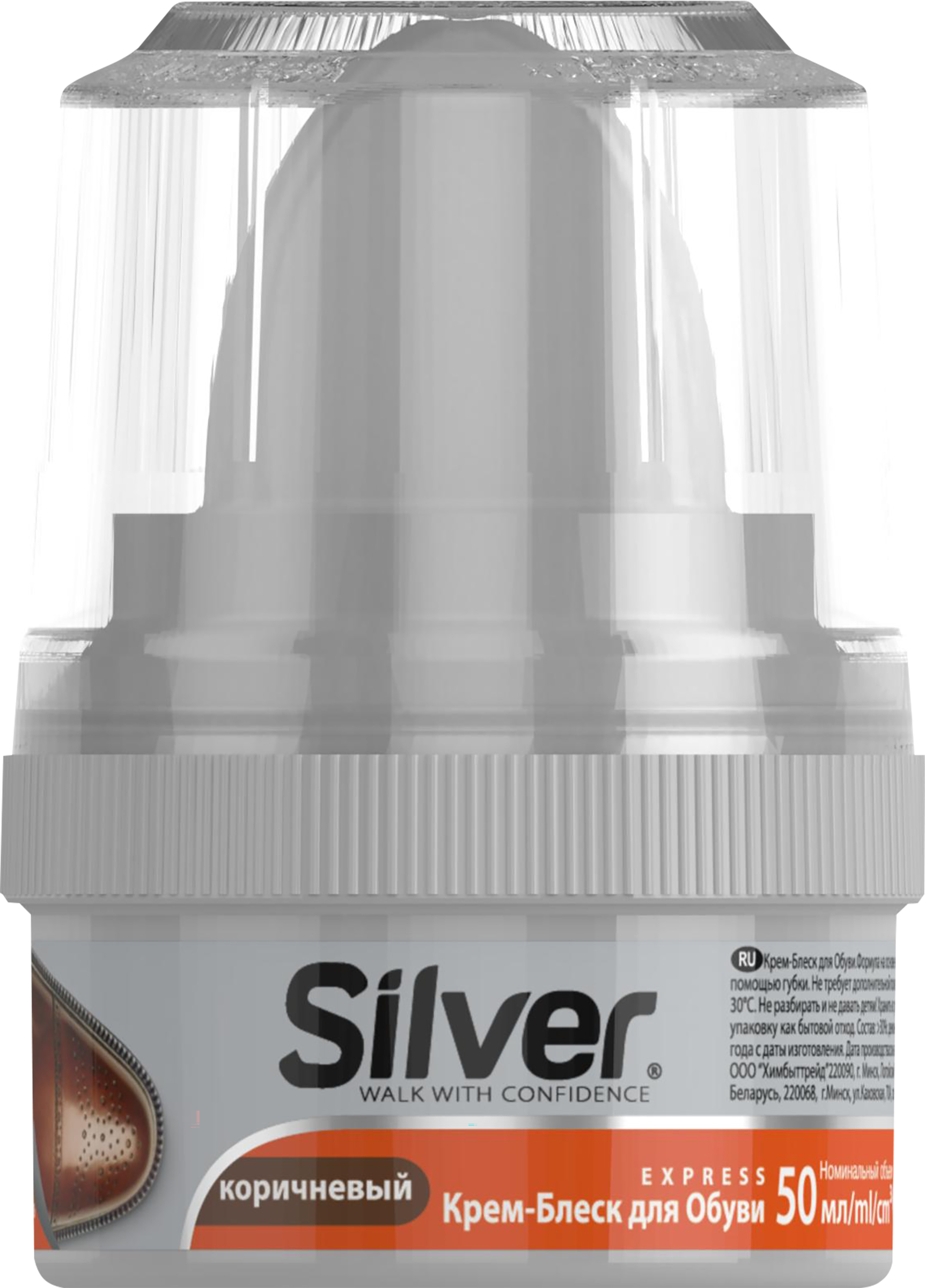 Изображение товара Крем-блеск для обуви SILVER коричневый, 50мл