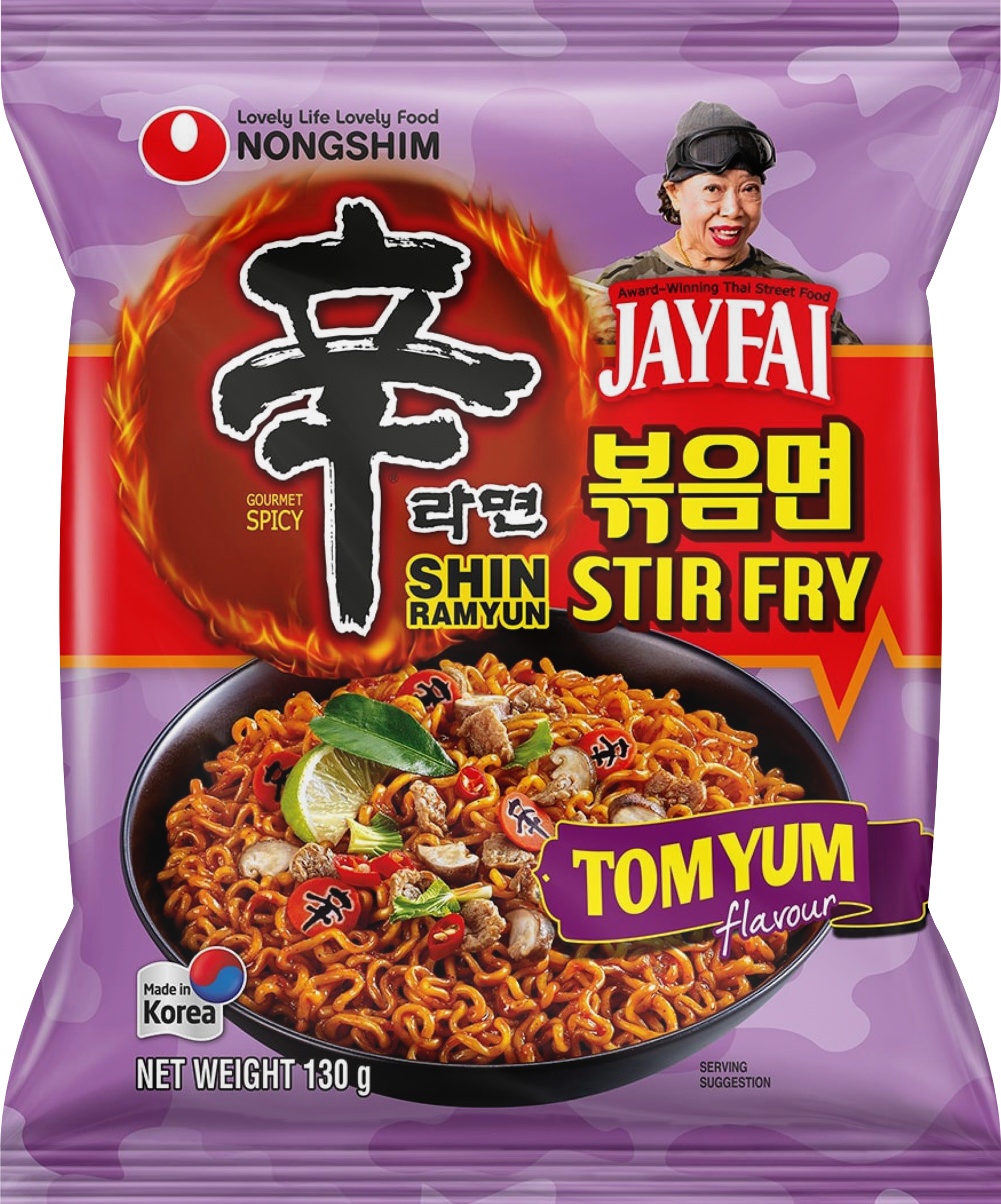 Изображение товара Лапша NONGSHIM Шин Стир-Фрай Том Ям 130г - быстрого приготовления в азиатском стиле