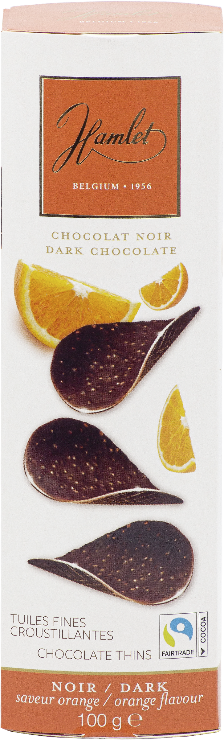 Изображение товара Чипсы шоколадные HAMLET темный шоколад со вкусом апельсина, 100г