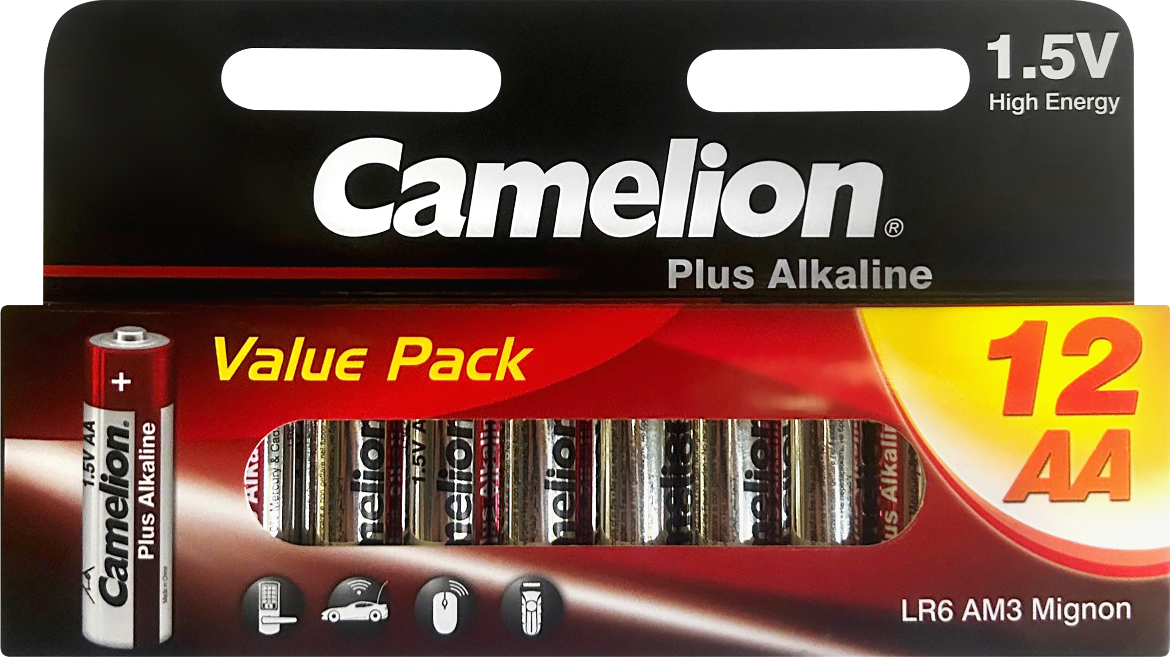 Изображение товара Батарейки CAMELION Plus Alkaline LR6 BL-12 12 шт пальчиковые АА 1,5В
