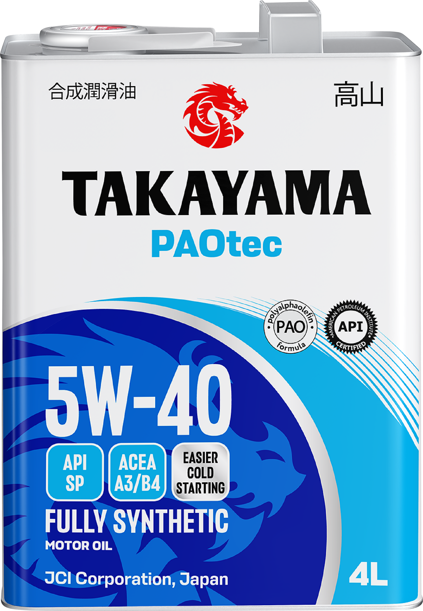 Изображение товара Масло моторное TAKAYAMA Paotec 5W-40 A3/B4 SP, Арт. 6056060, 4л