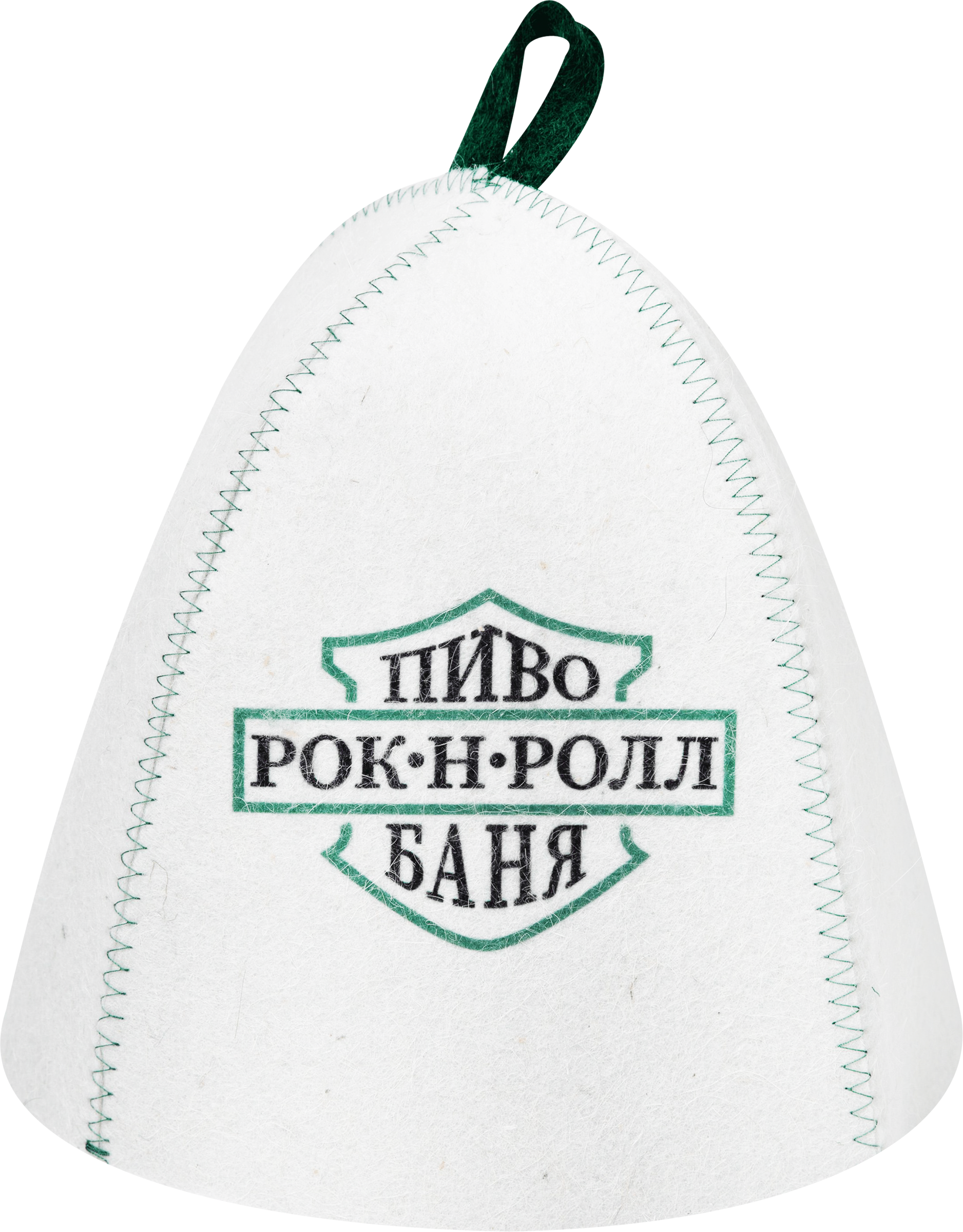 Изображение товара Шапка мужская для бани и сауны ГЛАВБАНЯ белый войлок с принтом, Арт. Б4030711Л