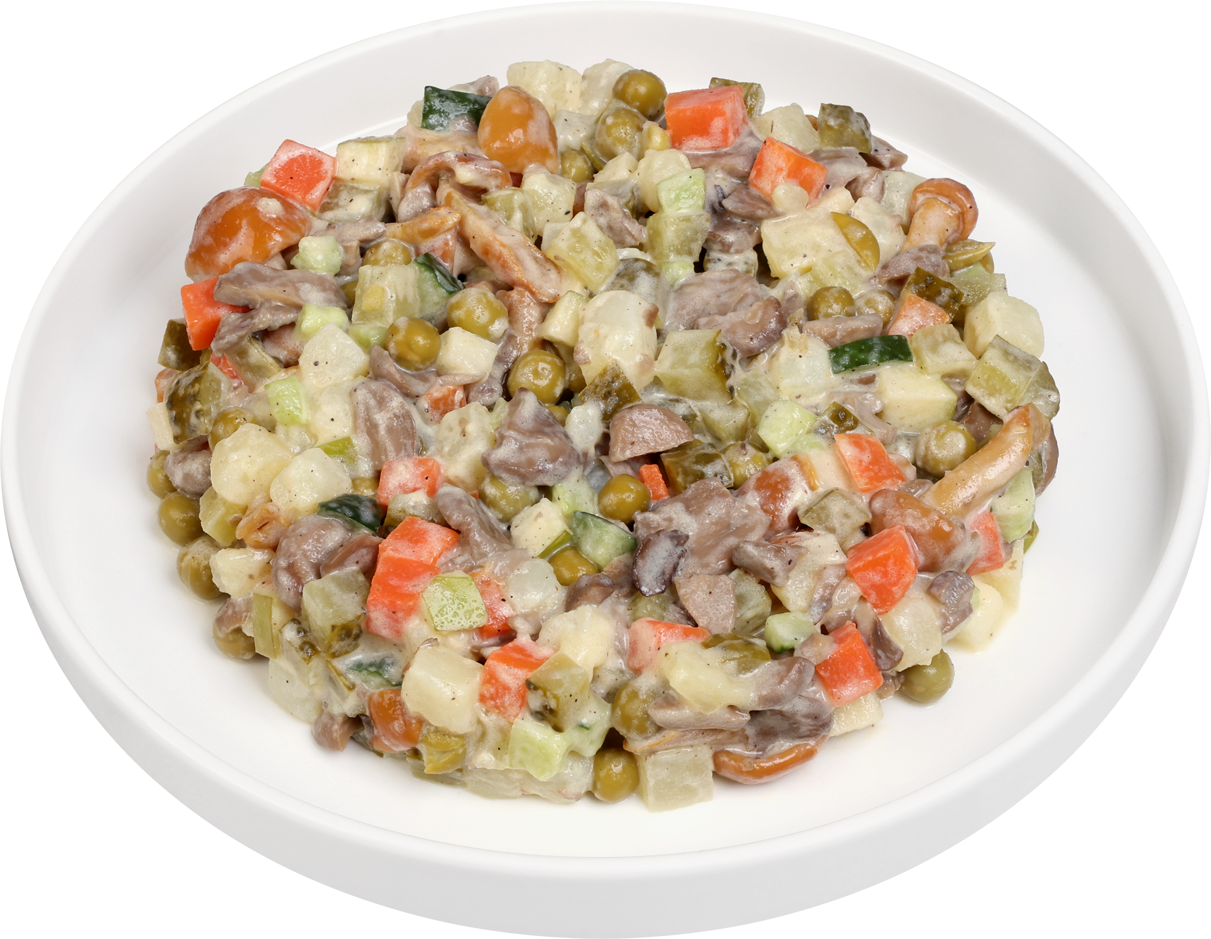 Изображение товара Салат РЕСТО ШИК Оливье с жареными шампиньонами, постный, 200г