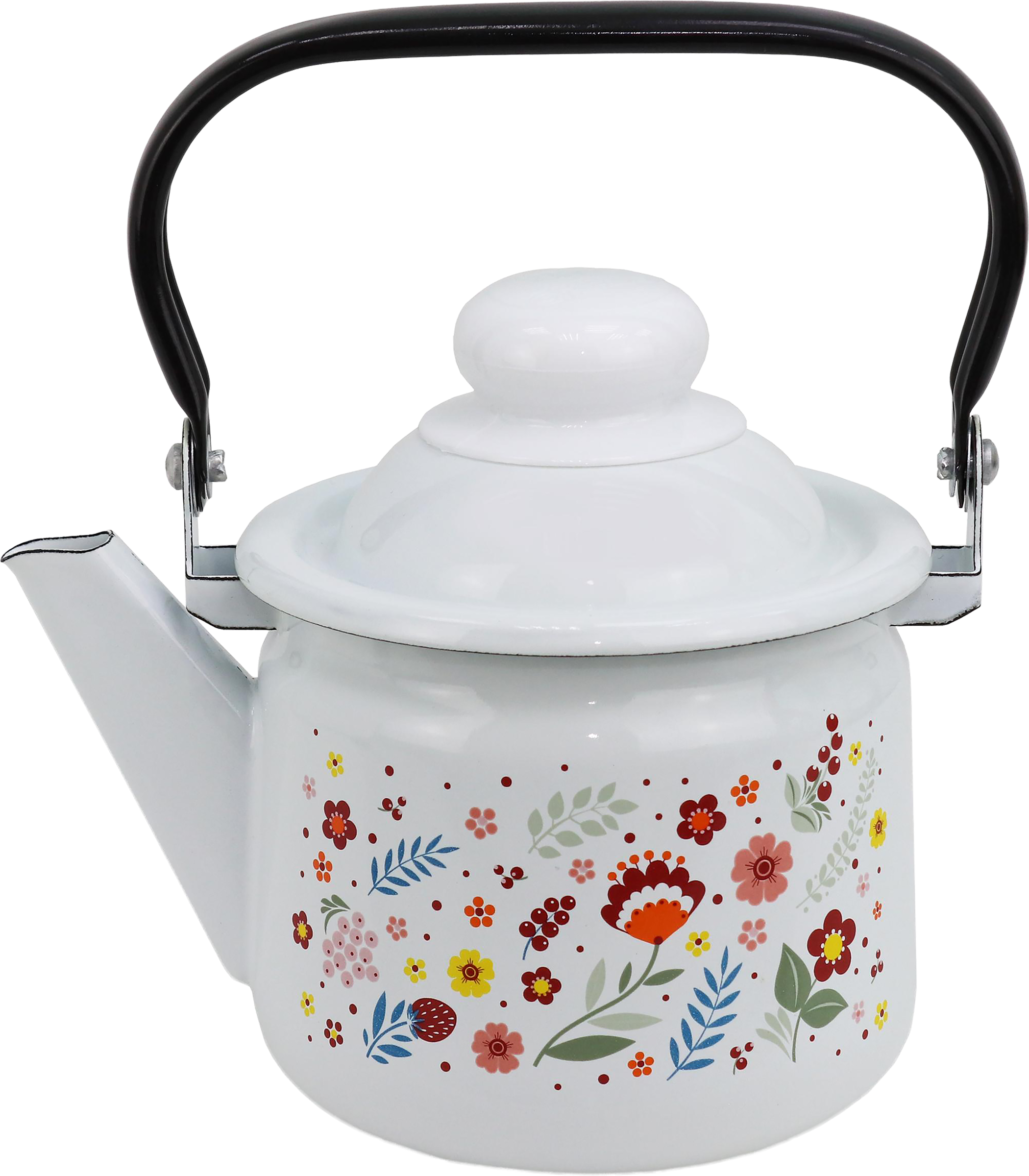 Изображение товара Чайник ЭМАЛЬ цветочный орнамент, 1л
