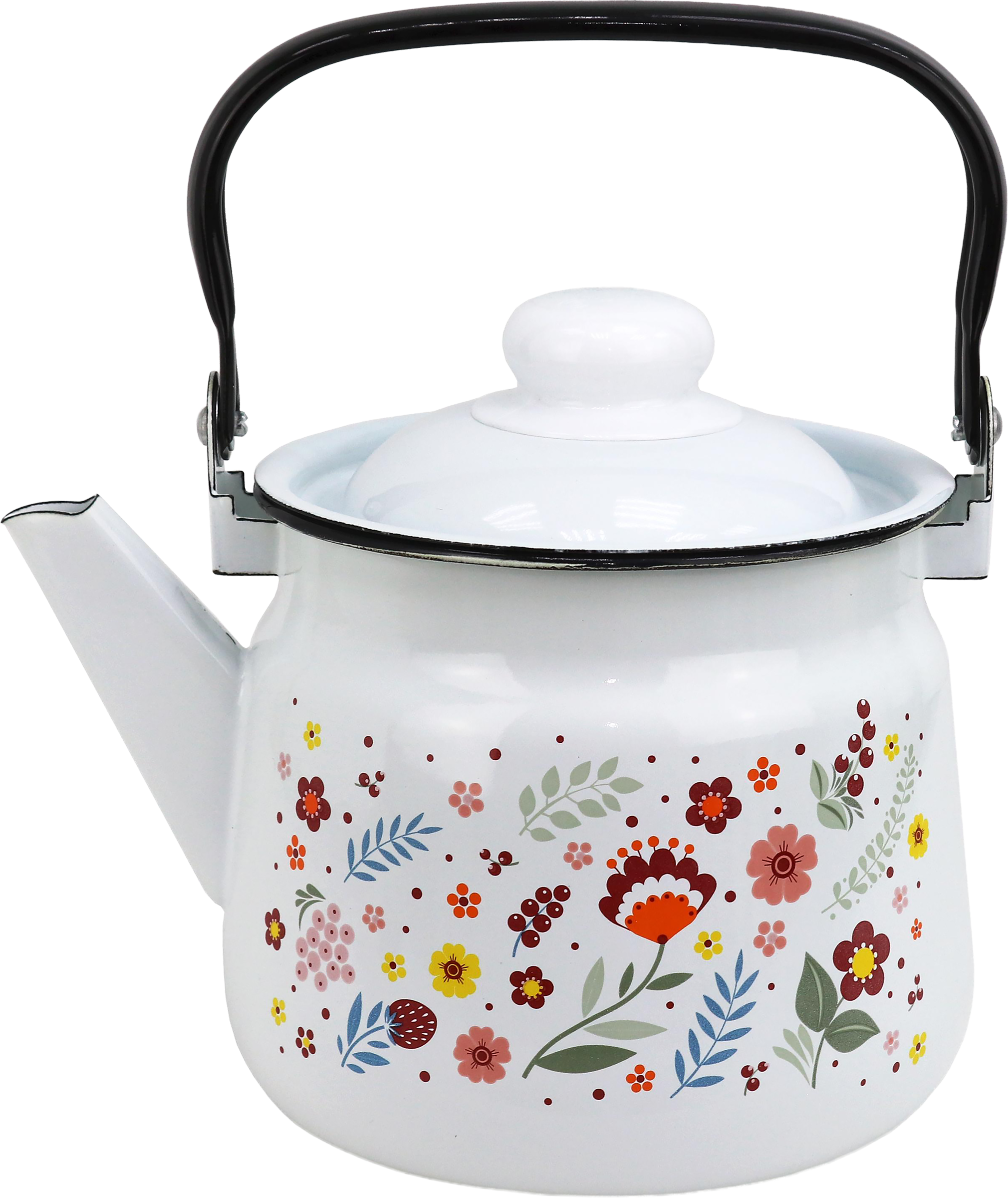 Изображение товара Чайник ЭМАЛЬ цветочный орнамент, 2.5л