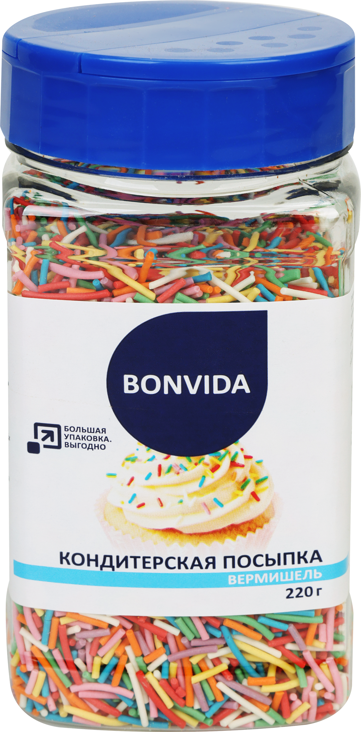 Изображение товара Посыпка кондитерская BONVIDA Вермишель, 220г Изображение товара Посыпка кондитерская BONVIDA Вермишель, 220г