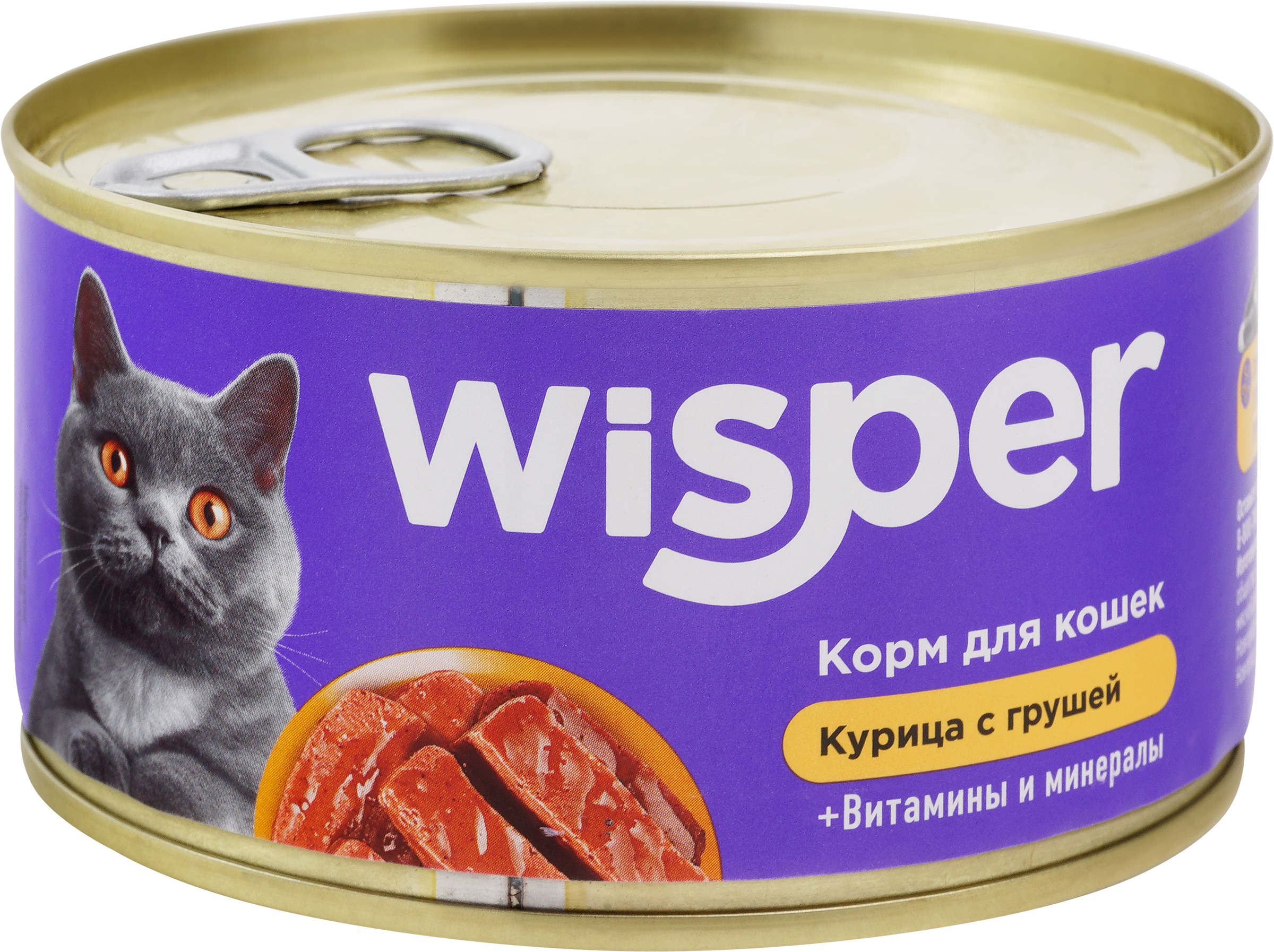 Изображение товара Корм консервированный WISPER с курицей и грушей, 325 г - сбалансированное питание для кошек