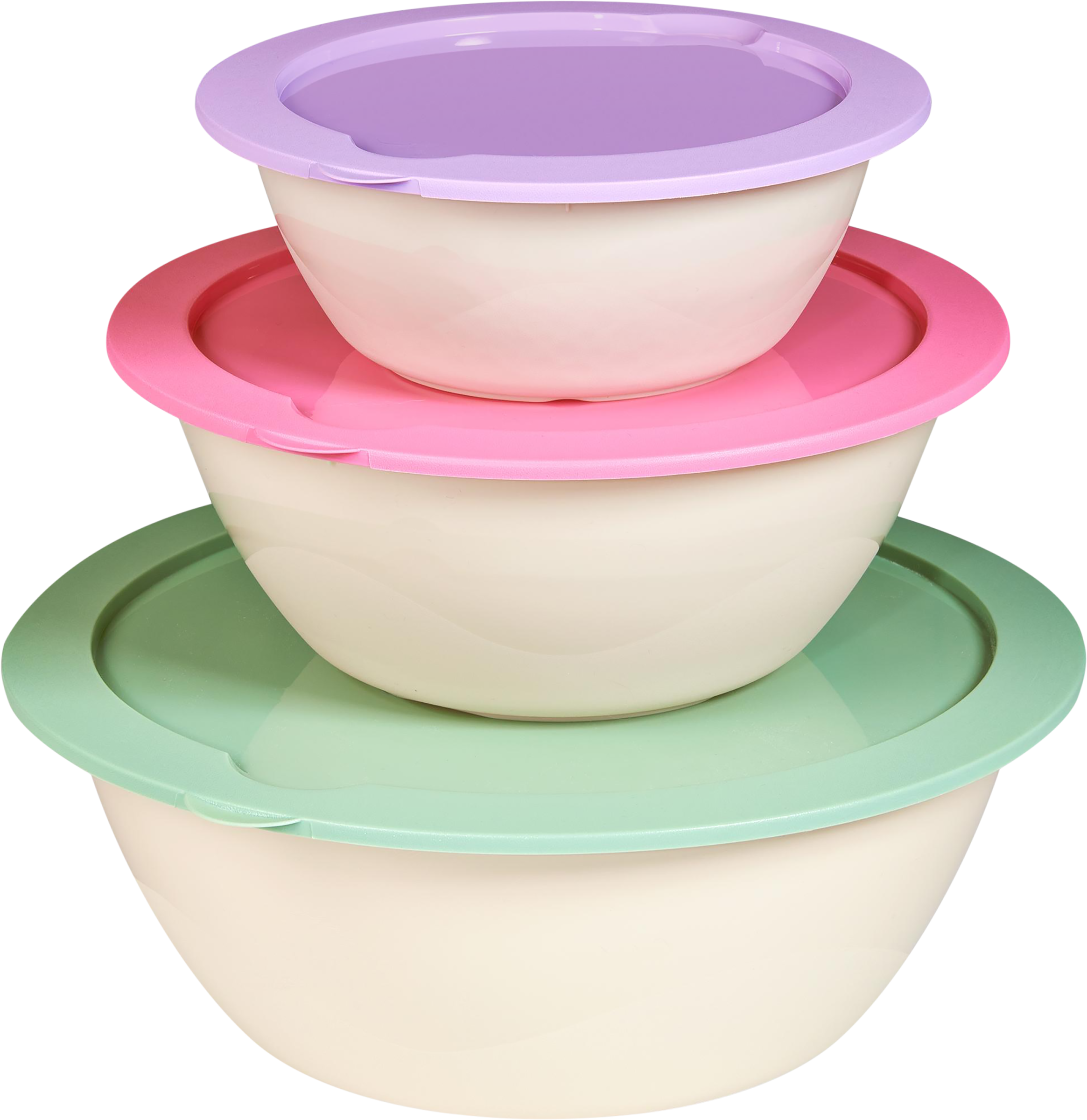 Изображение товара Набор салатников FUNCOOK Velvet, с крышкой (3.9л, 2.1л, 1.1л), Арт. FС2210, 3шт