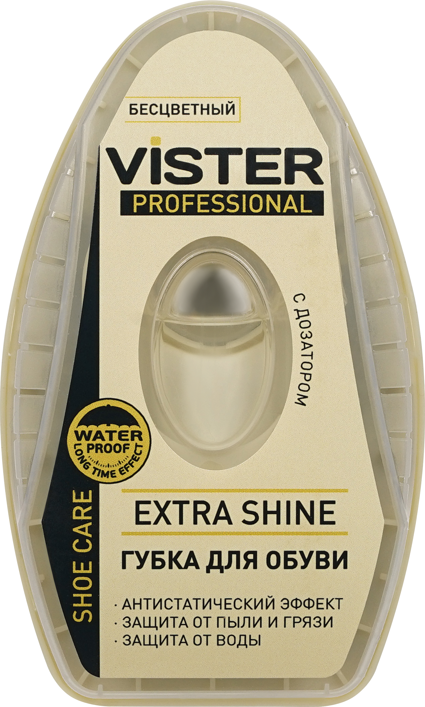Изображение товара Губка для обуви из гладкой кожи VISTER Proff бесцветная, с дозатором, 6мл