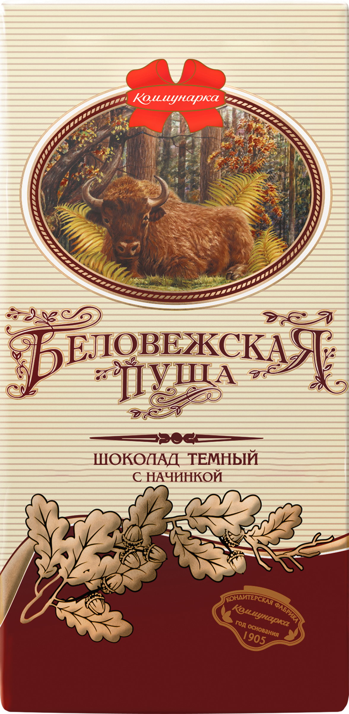 Изображение товара Шоколад темный КОММУНАРКА Беловежская пуща с желейной начинкой и ароматом джина, 90г