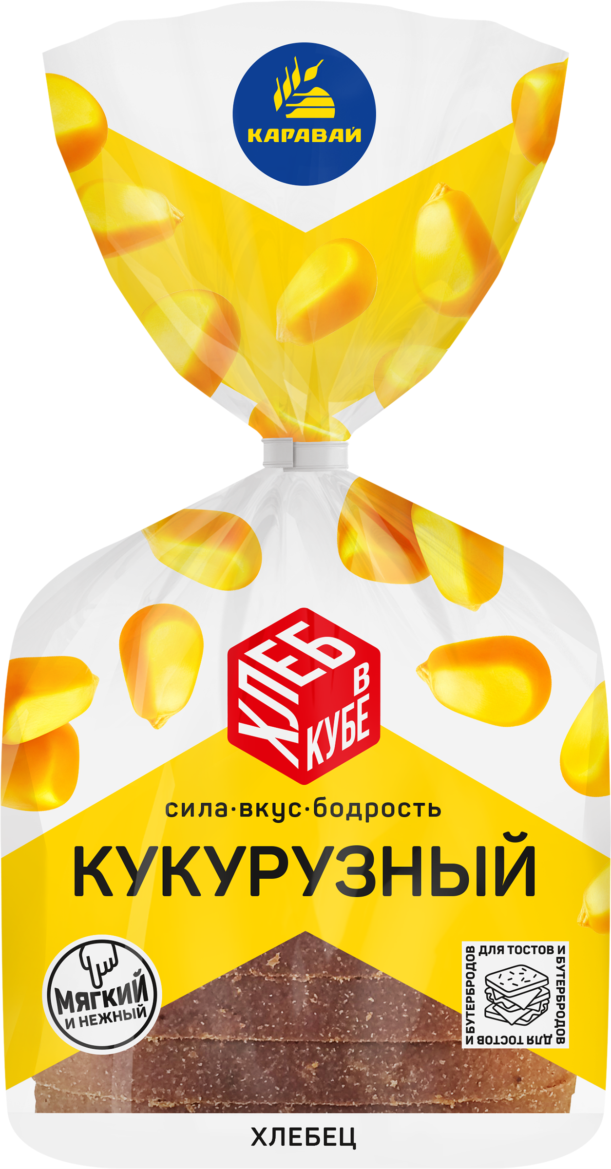 Изображение товара Хлебец формовой КАРАВАЙ Кукурузный, в нарезке, 220г