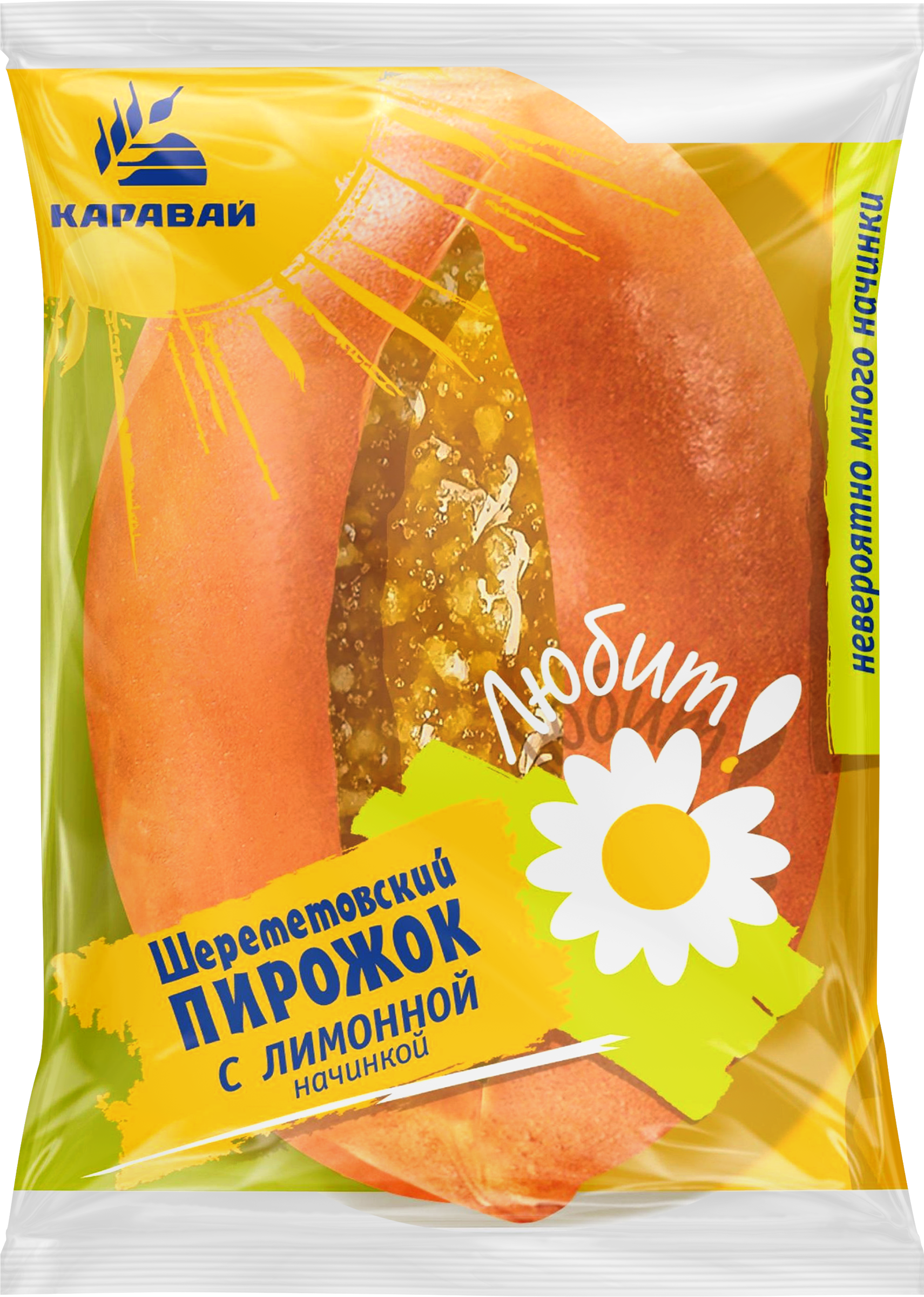 Изображение товара Пирожок КАРАВАЙ Шереметовский, с лимонной начинкой, 70г