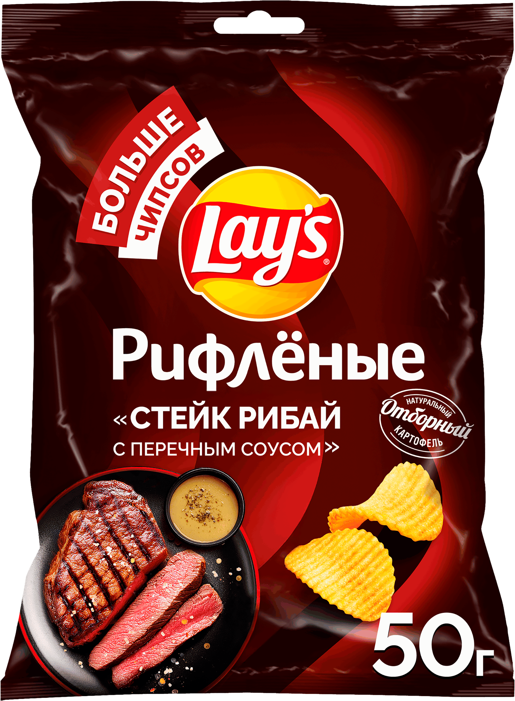 Изображение товара Чипсы картофельные LAY'S Стейк Сибай, рифленые, 50г