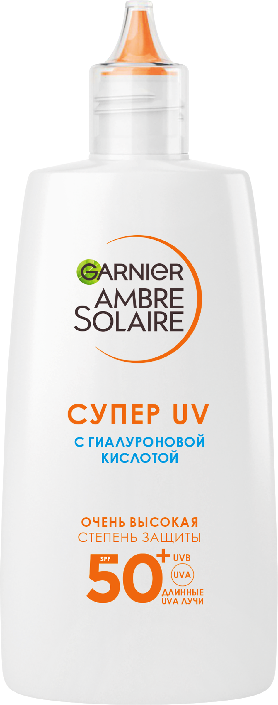 Изображение товара Крем-флюид солнцезащитный для лица GARNIER Ambre Solaire с гиалуроновой кислотой SPF50, 40мл