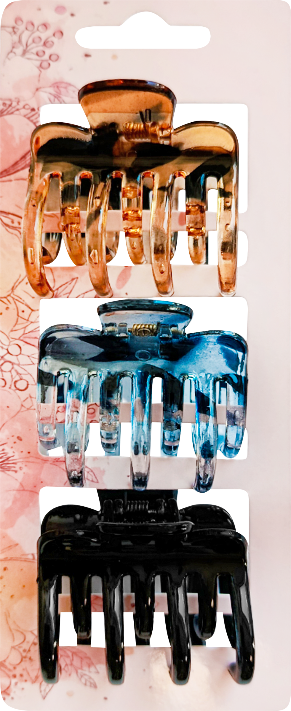 Изображение товара Набор крабов для волос GROMELL, 3 шт, надежная фиксация и комфорт