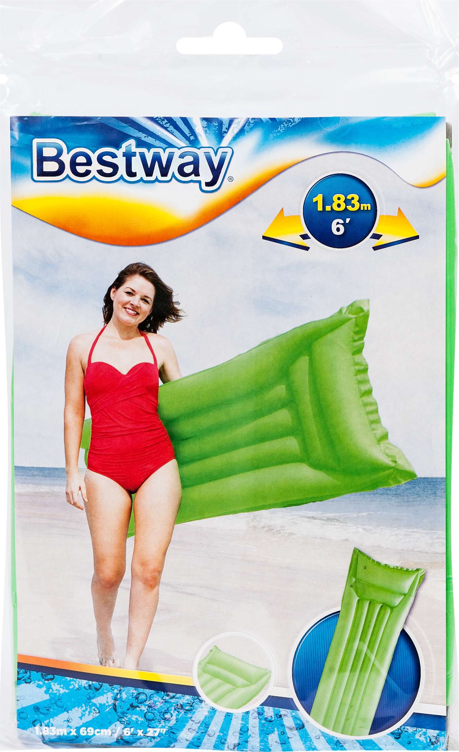 Изображение товара Матрас надувной для плавания BESTWAY 183х69см, цвета в ассортименте, с ремкомплектом, Арт. 44007