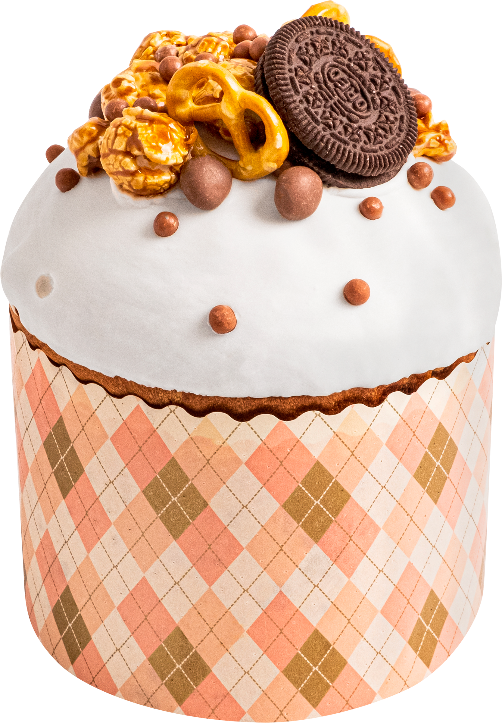 Изображение товара Кулич DELISSE Пасхальный с начинкой карамельно-сливочным и печеньем