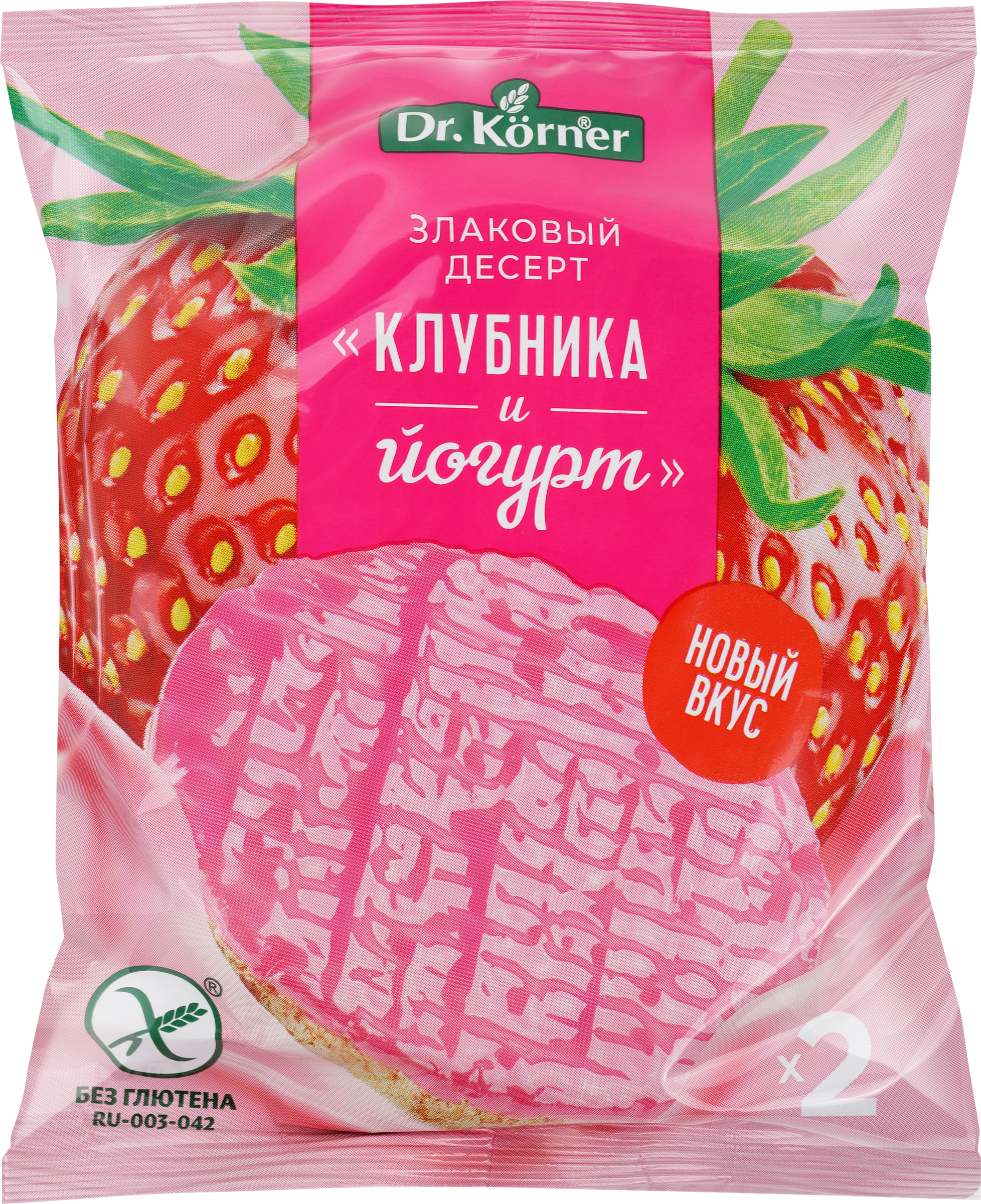 Изображение товара Десерт рисовый DR KORNER Клубника и йогурт, 34г