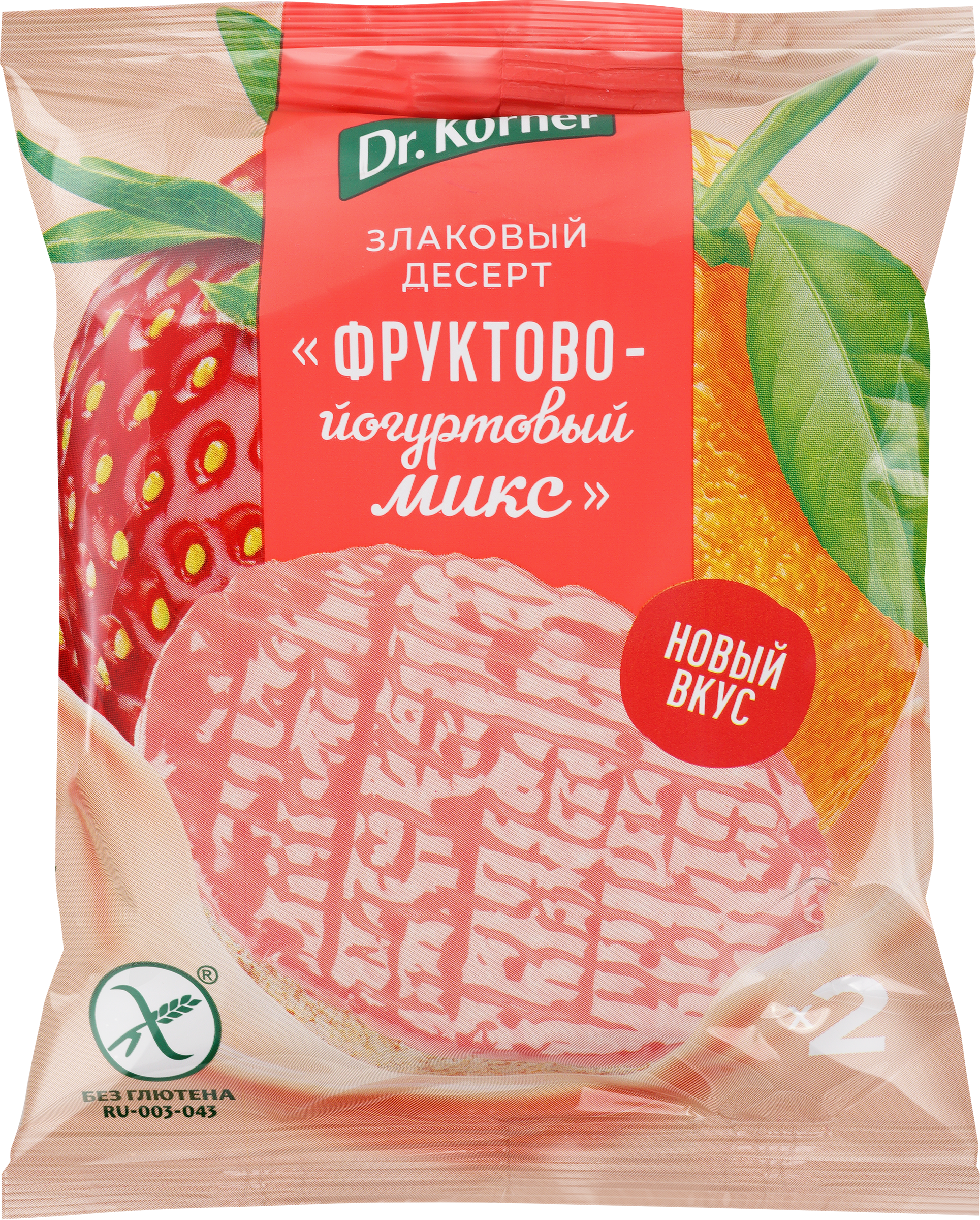 Изображение товара Десерт рисовый DR KORNER Фруктово-йогуртовый микс, 34г