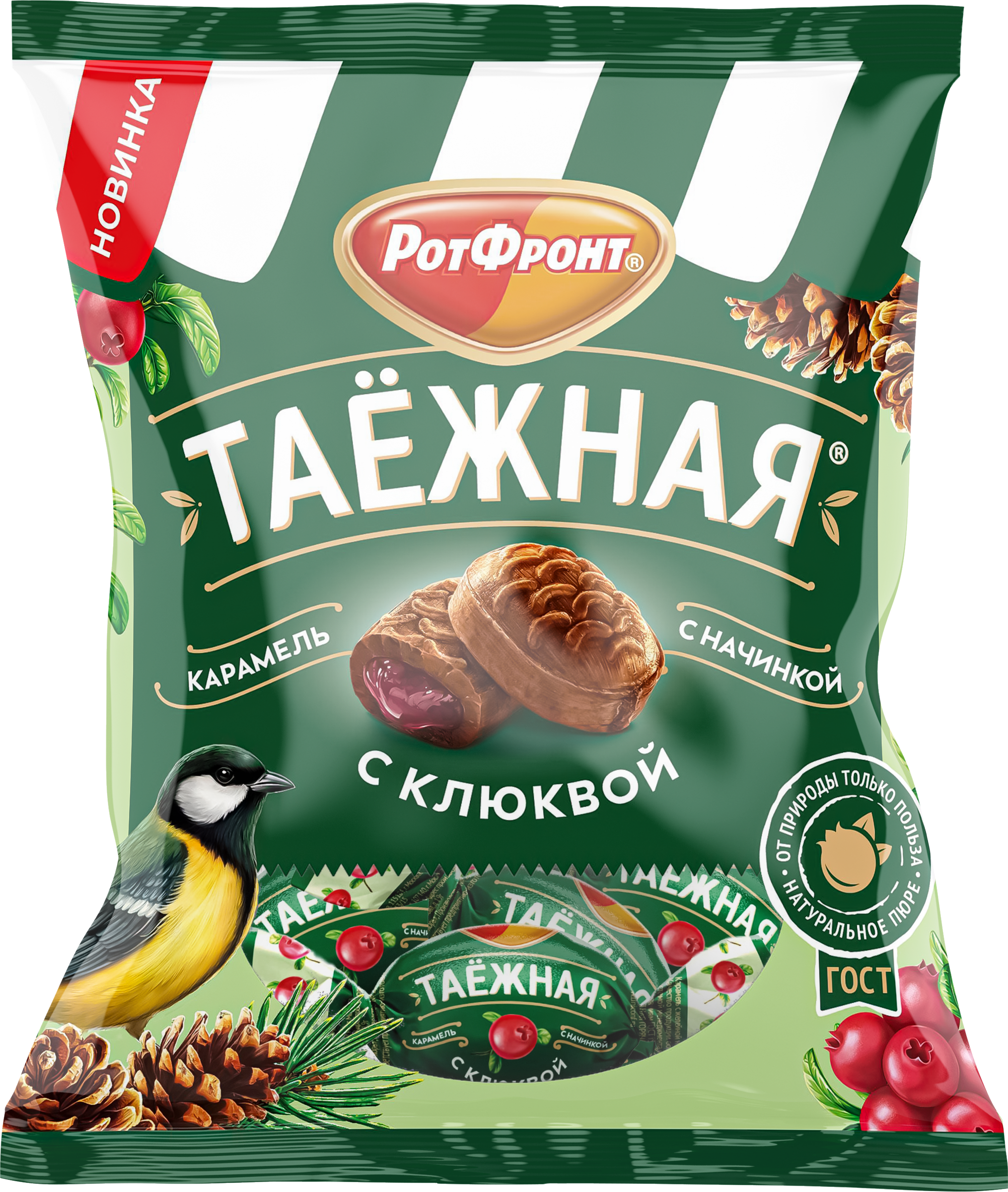 Изображение товара Карамель РОТ ФРОНТ Таежная с клюквой, 150г
