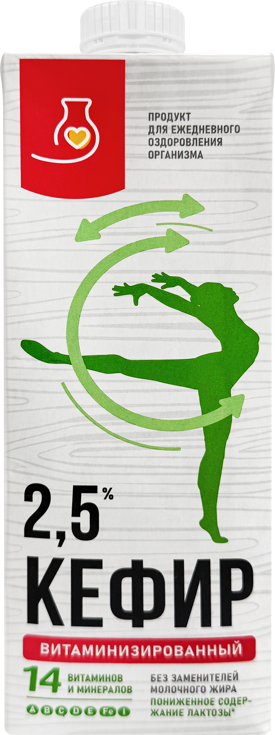 Изображение товара Кефир ЖИВОЙ ПРОДУКТ обогащенный витаминами и минералами, с асептическим розливом 2,5%, без змж, 1000мл