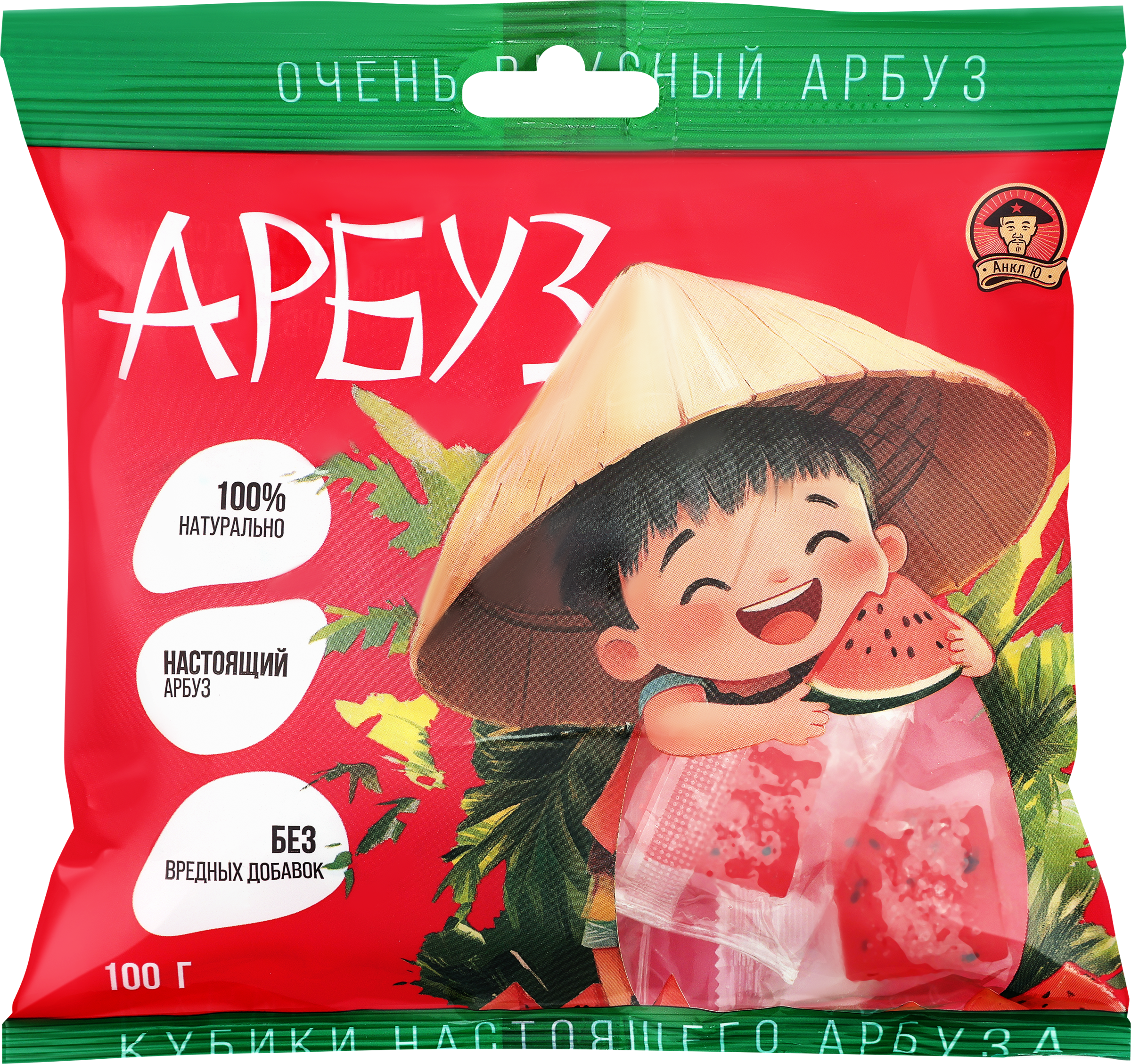 Изображение товара Конфета жевательная АНКЛ Ю Кубик Арбуз, 100г