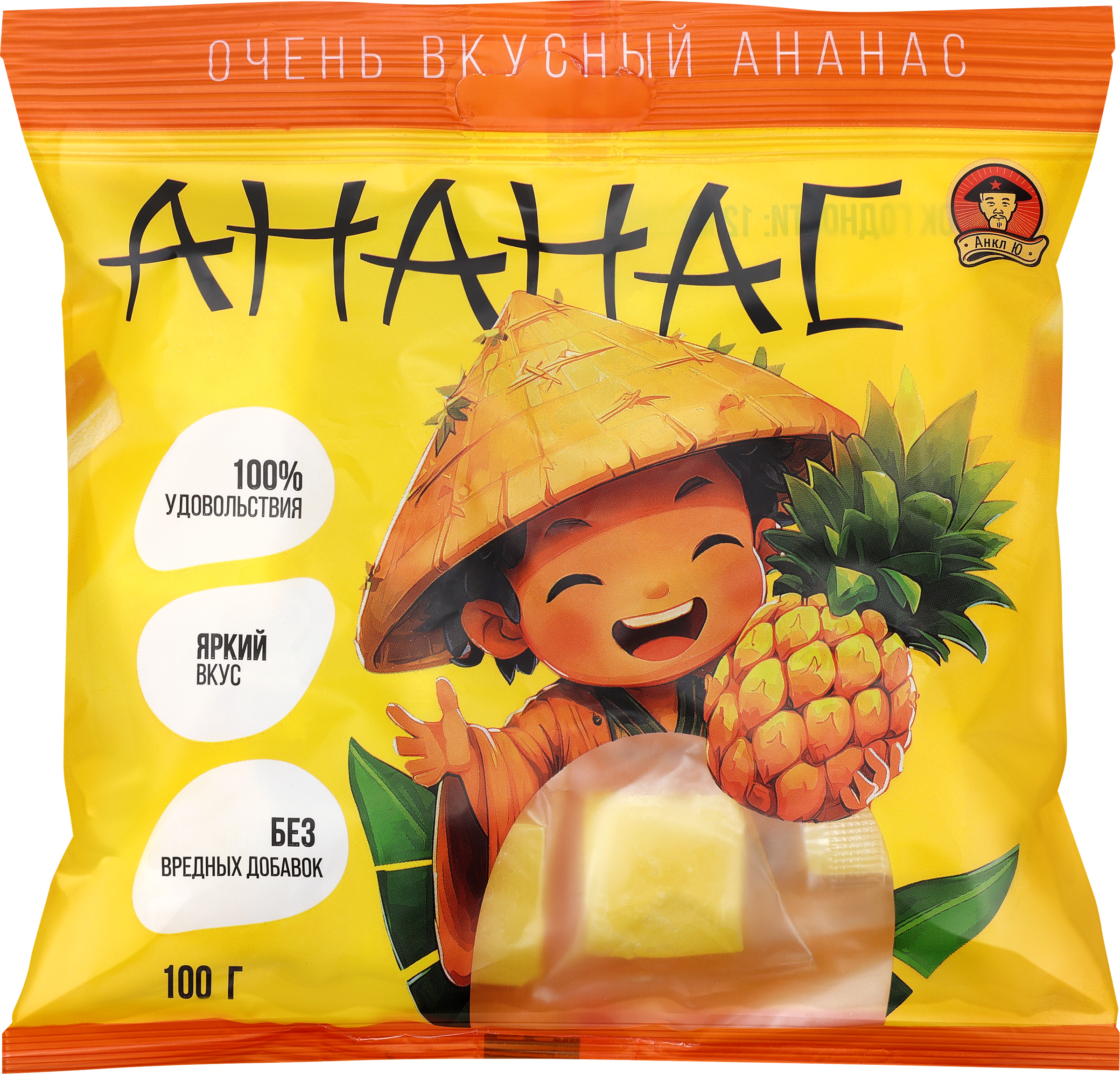 Изображение товара Конфета жевательная АНКЛ Ю Кубик Ананас, 100г