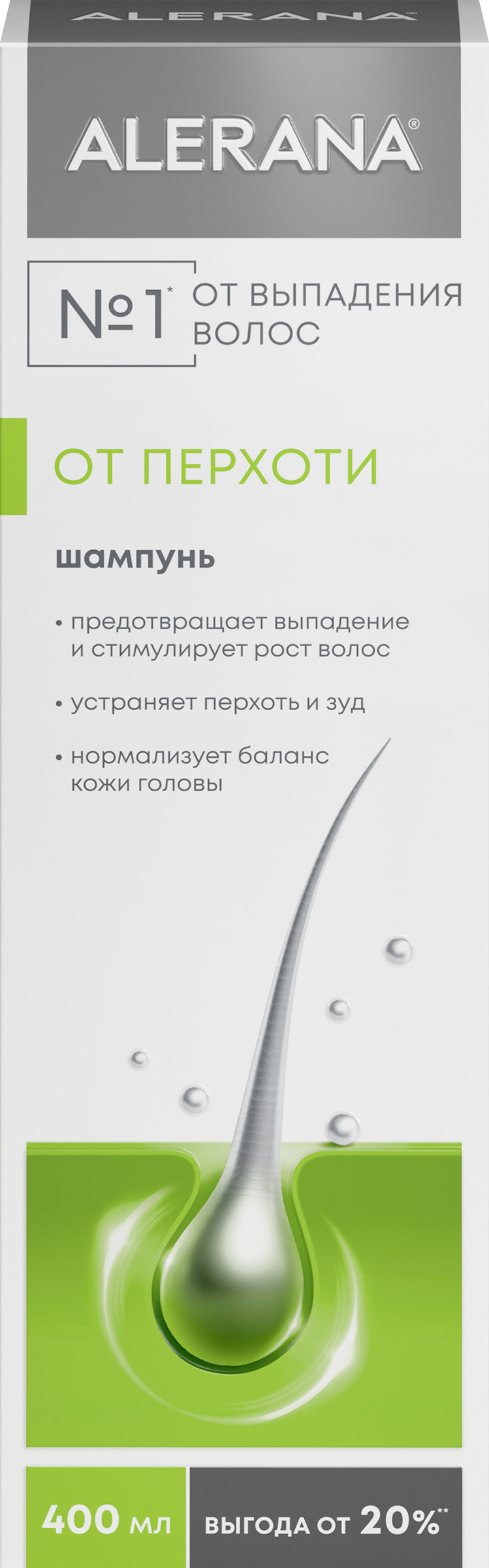 Изображение товара Шампунь для волос АЛЕРАНА против перхоти, 400мл
